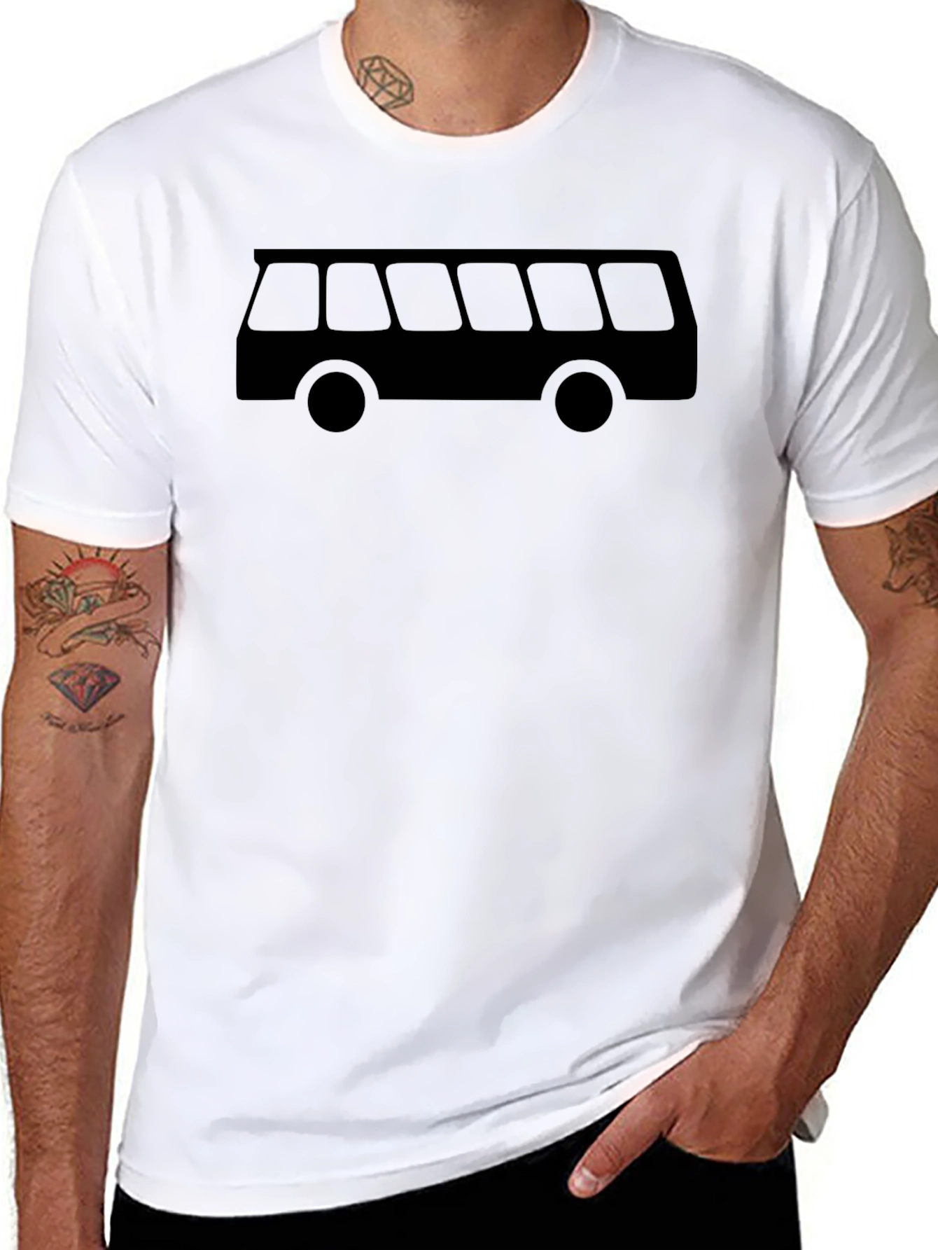 Retro Bus Graphic Tee - Black