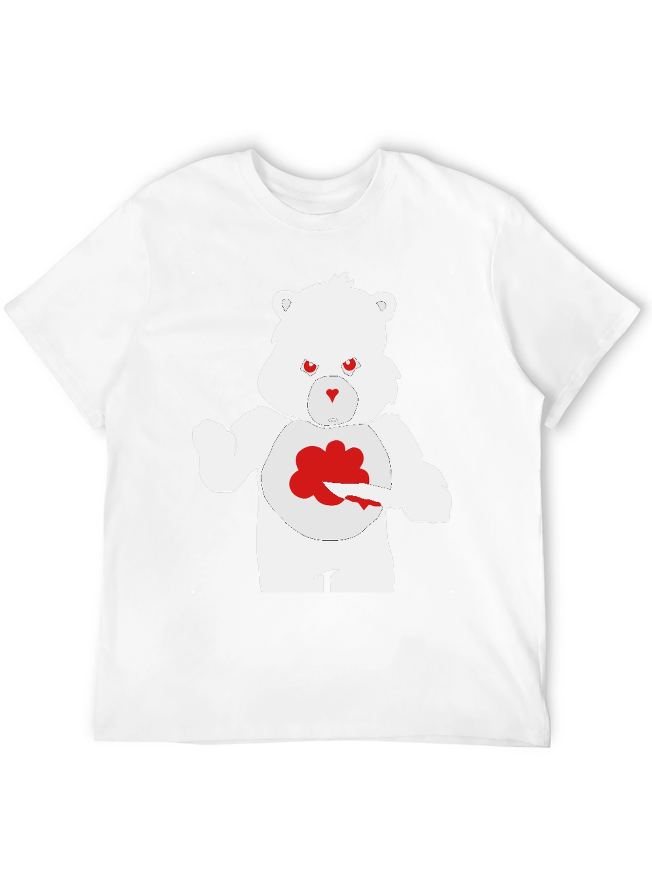 Mens Black T-Shirt - Grumpy Bear Design