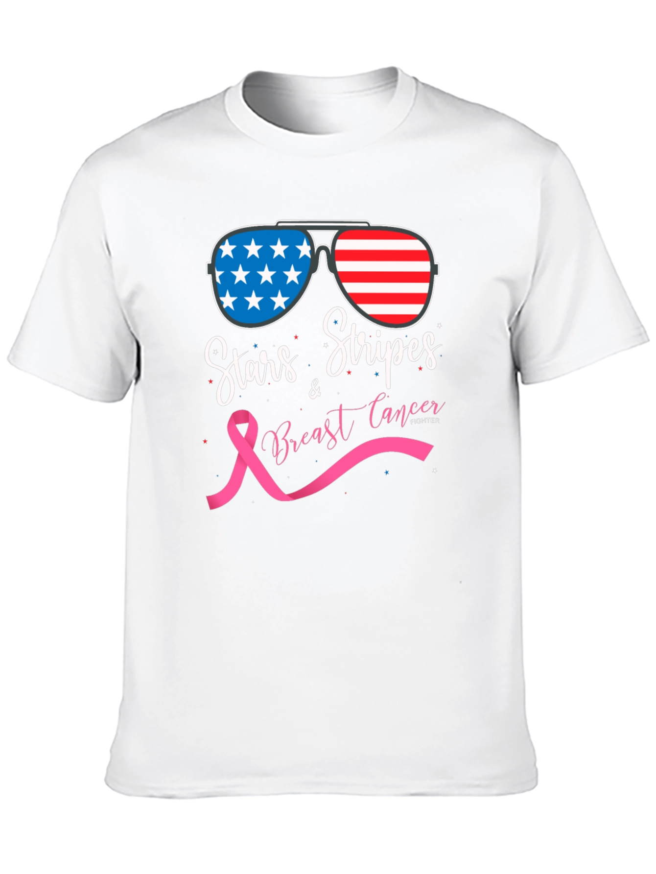 Stars & Stripes Breast Cancer Fighter T-Shirt