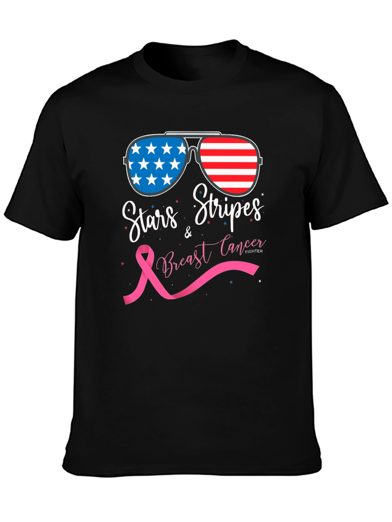 Stars & Stripes Breast Cancer Fighter T-Shirt