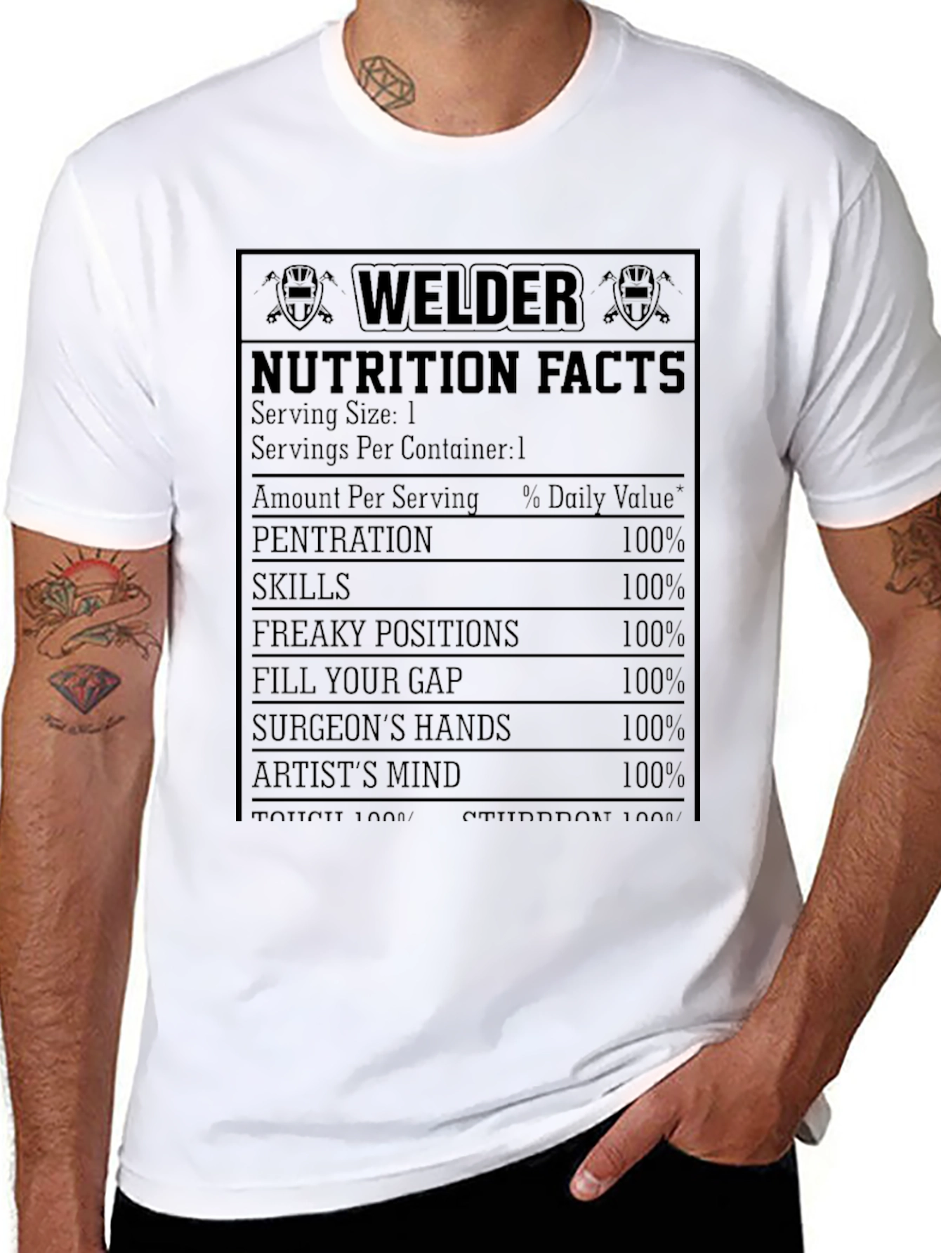 Welder Nutrition Facts T-Shirt - Funny Welder Gift