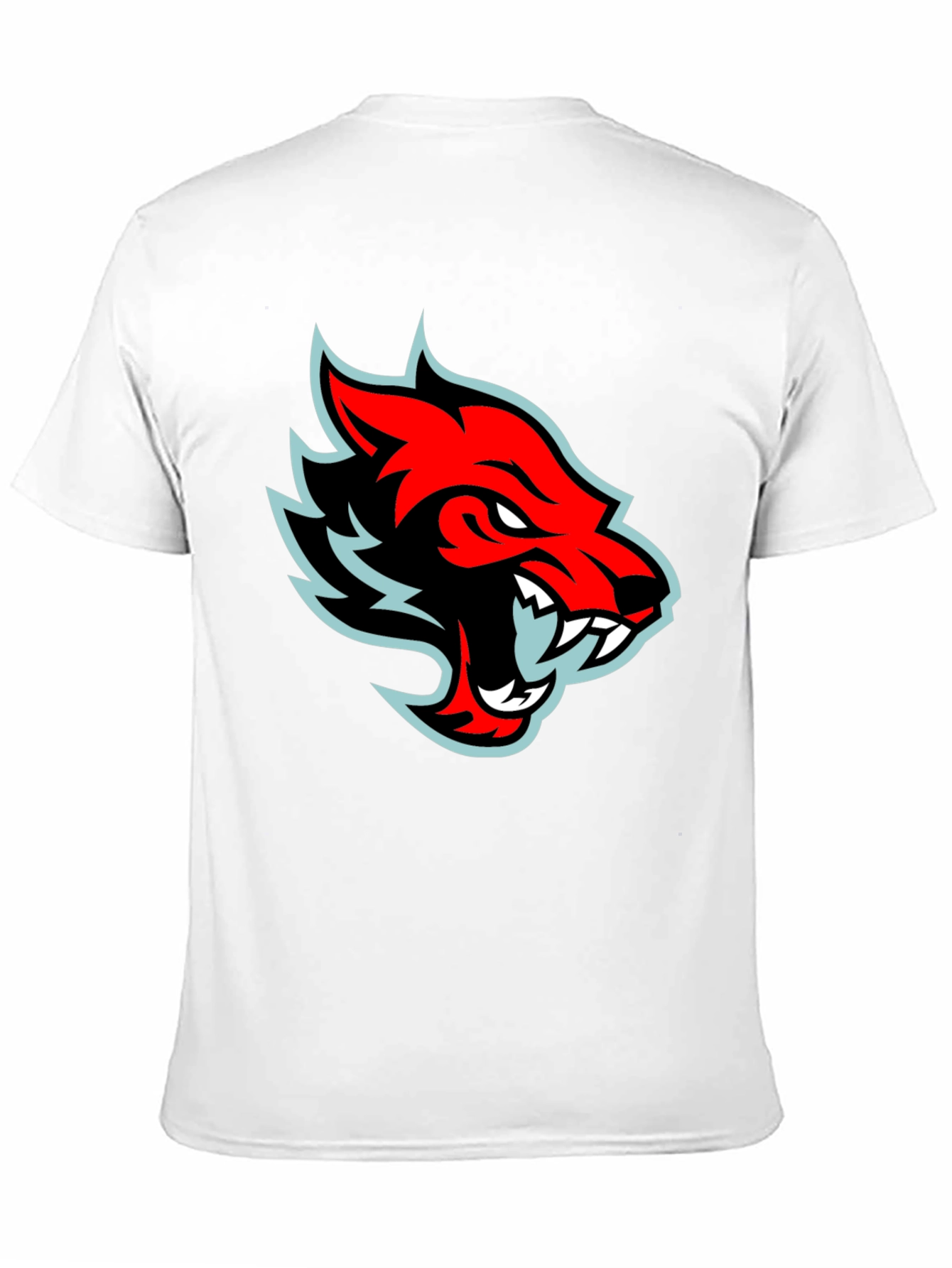 Red Wolf Graphic Tee - Cool Black T-Shirt