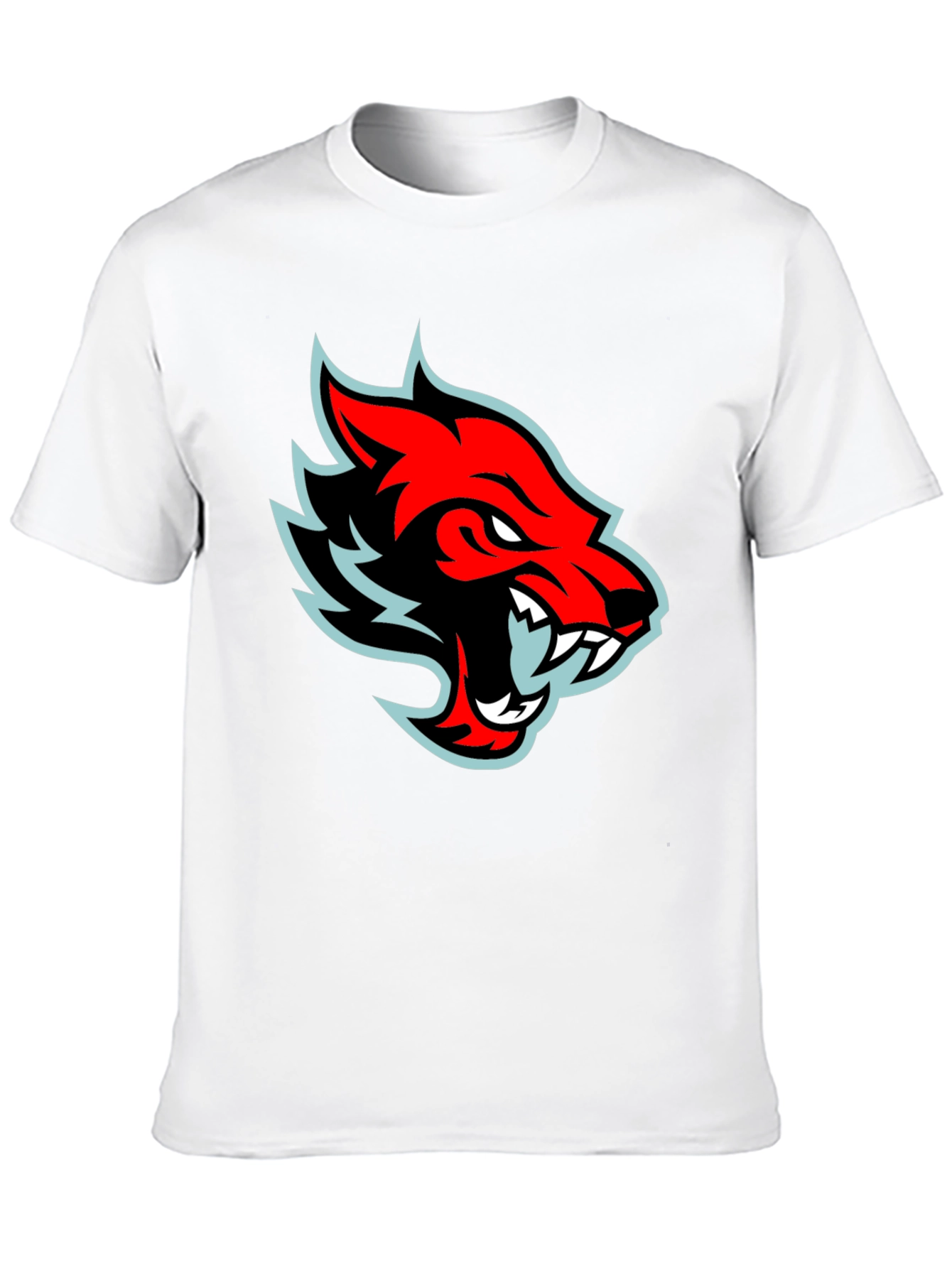 Red Wolf Graphic Tee - Cool Black T-Shirt