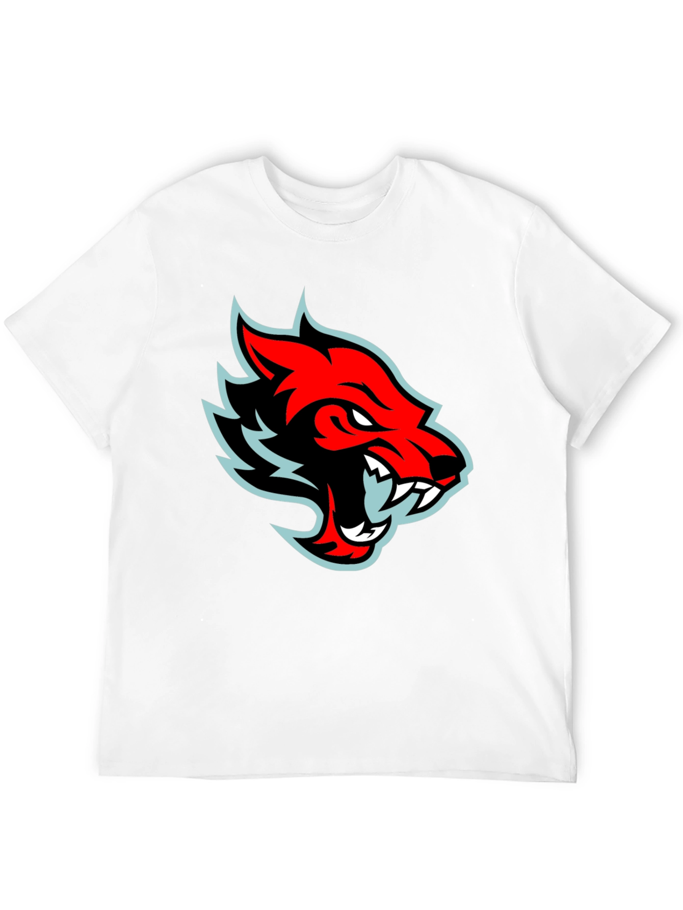 Red Wolf Graphic Tee - Cool Black T-Shirt
