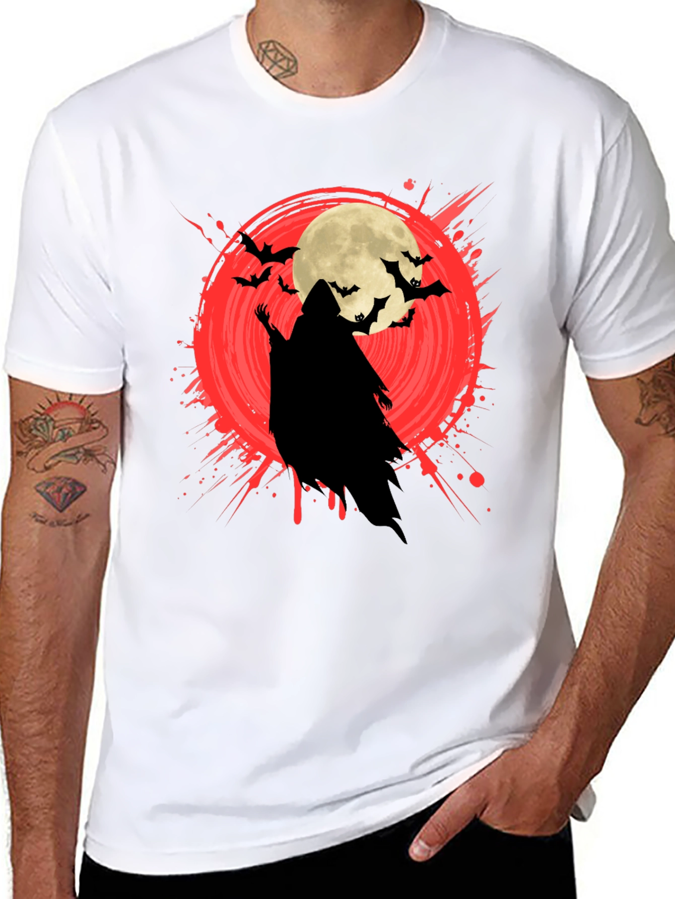 Halloween Grim Reaper Moon Bat T-Shirt