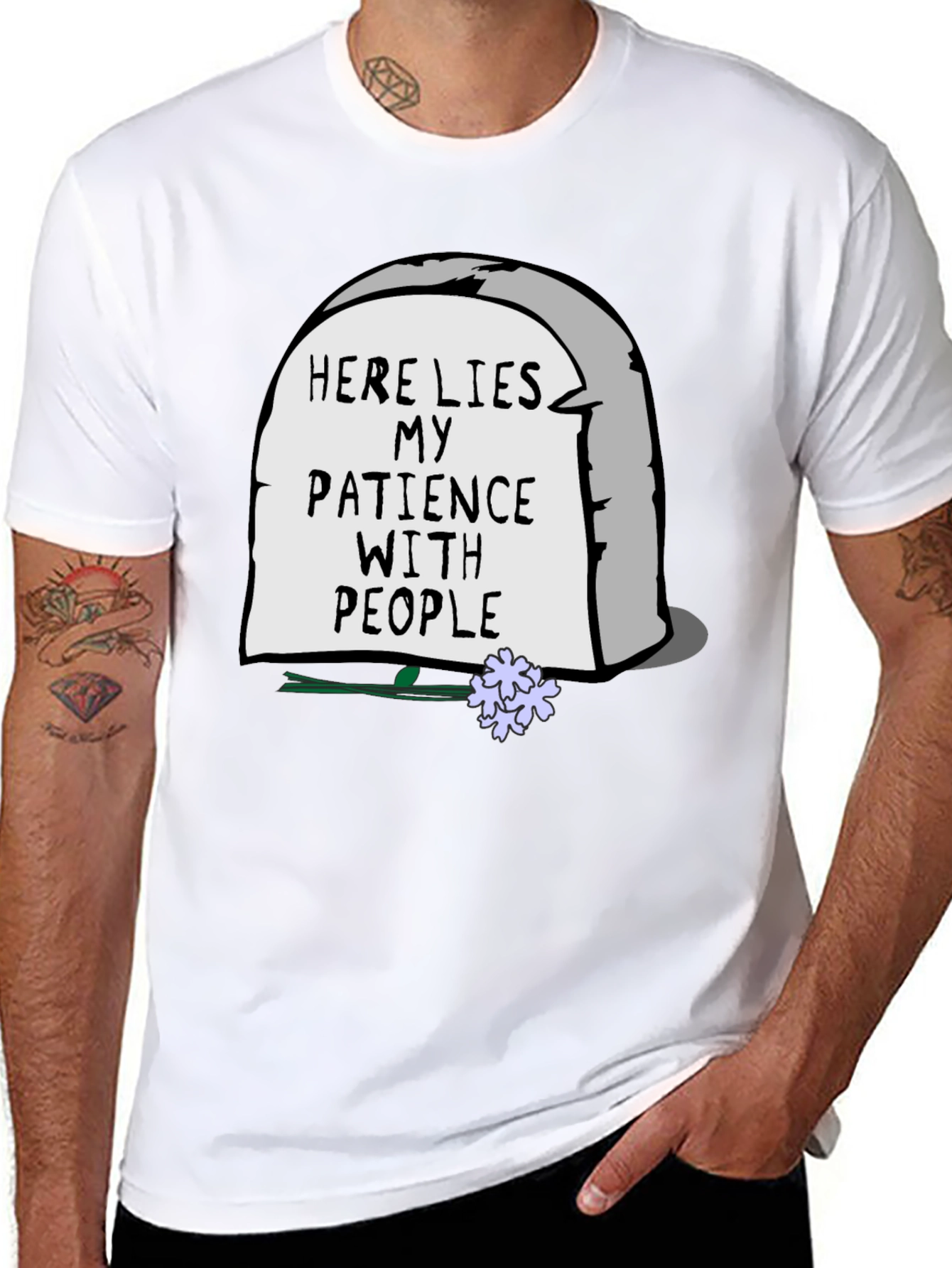 Here Lies My Patience T-Shirt - Sarcastic Graphic Tee