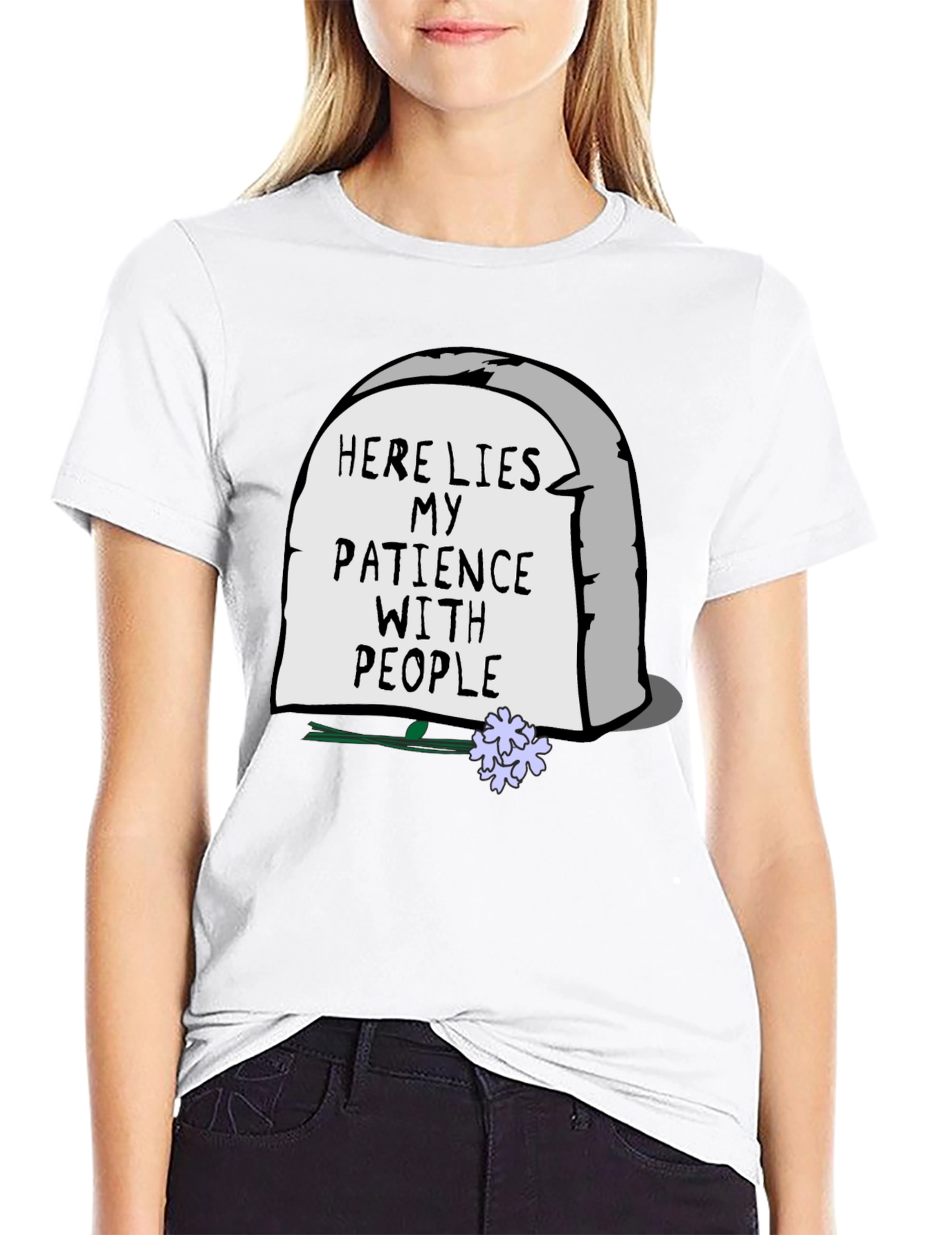 Here Lies My Patience T-Shirt - Sarcastic Graphic Tee