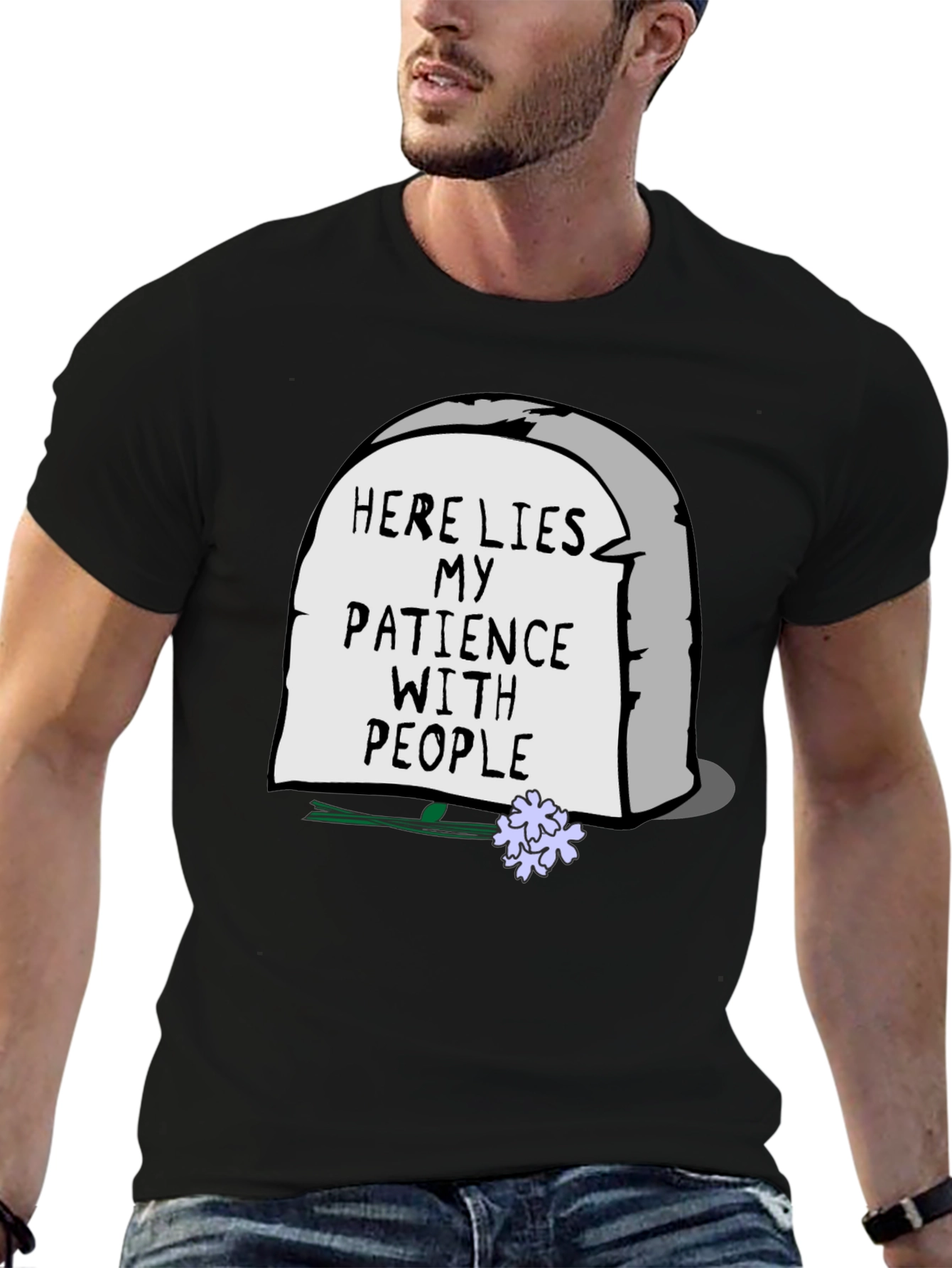 Here Lies My Patience T-Shirt - Sarcastic Graphic Tee