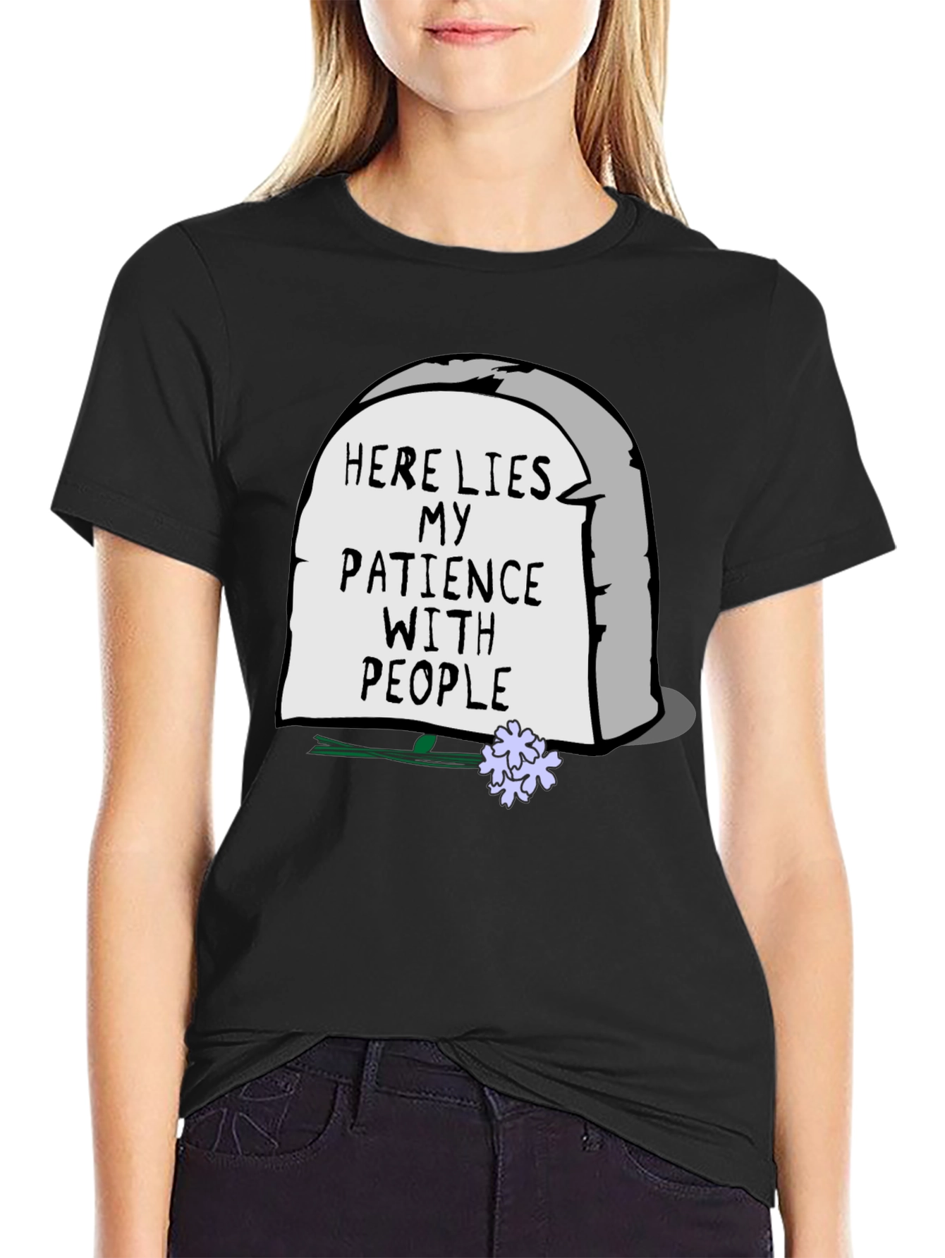 Here Lies My Patience T-Shirt - Sarcastic Graphic Tee