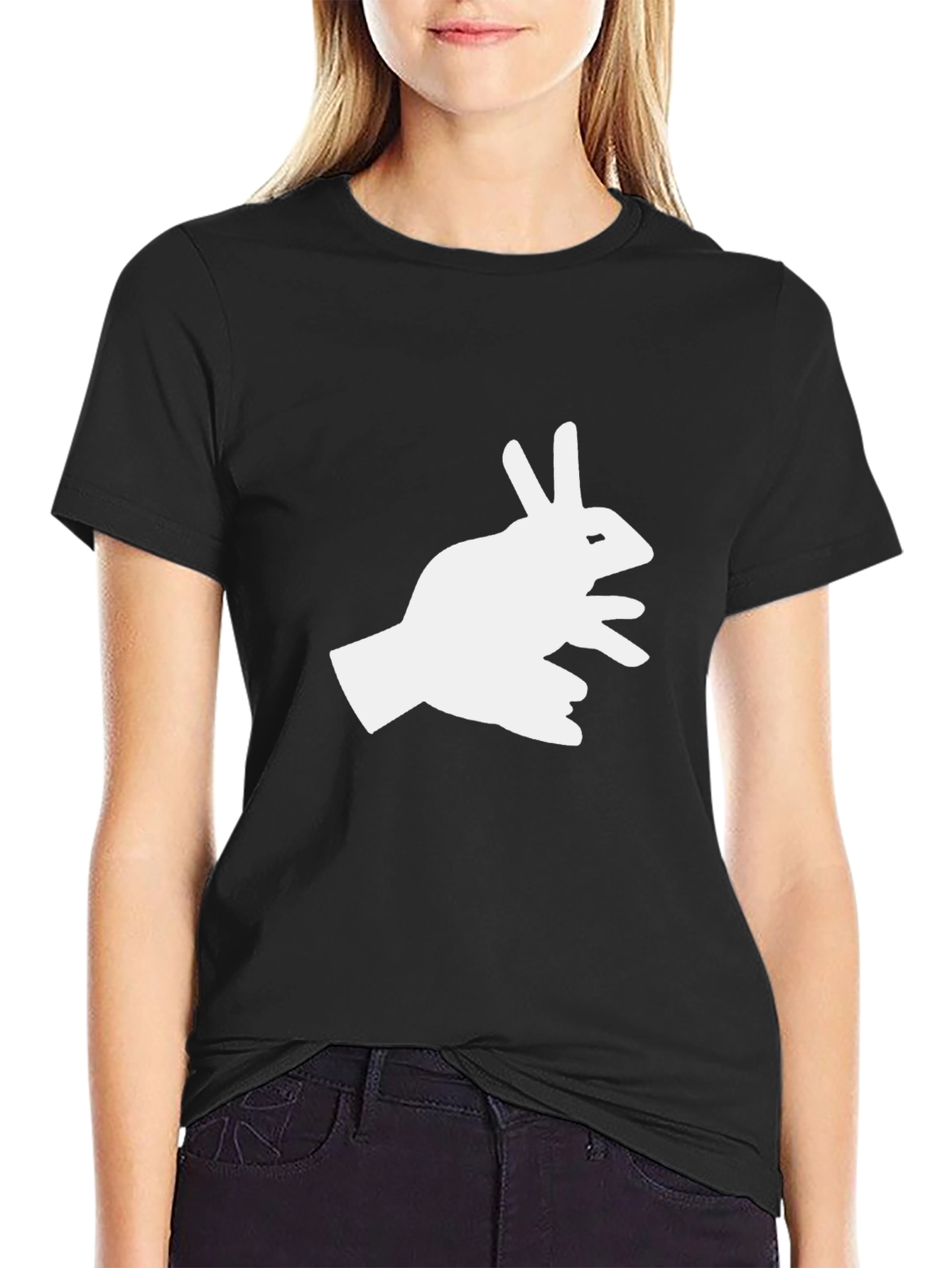 Shadow Rabbit Tee - Fun Hand Puppet T-Shirt
