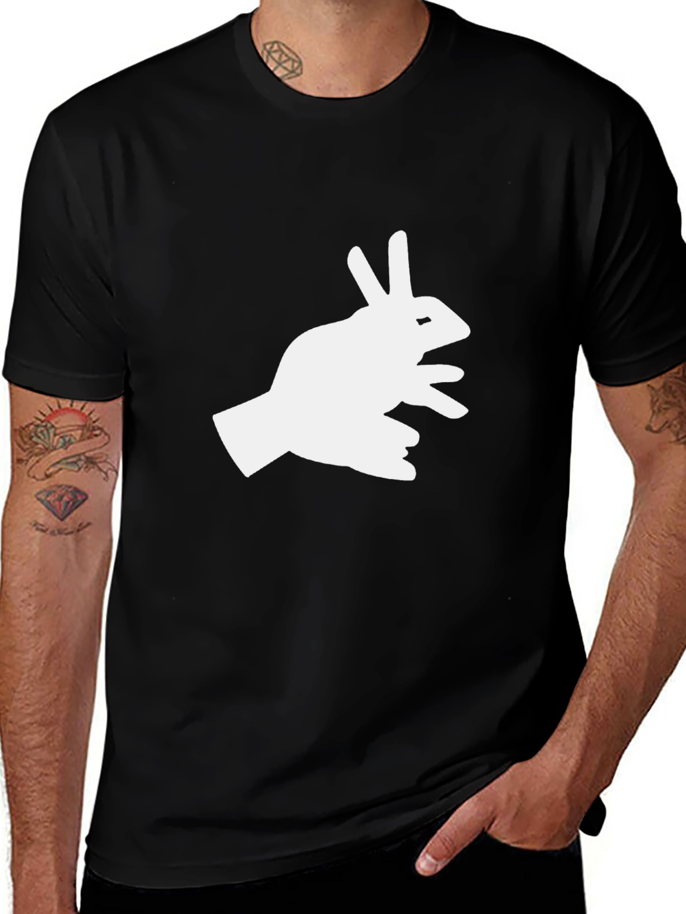 Shadow Rabbit Tee - Fun Hand Puppet T-Shirt