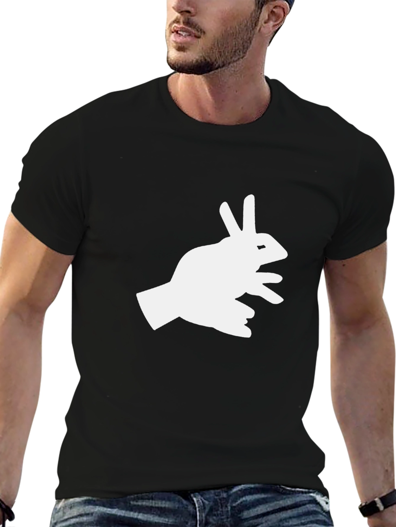 Shadow Rabbit Tee - Fun Hand Puppet T-Shirt