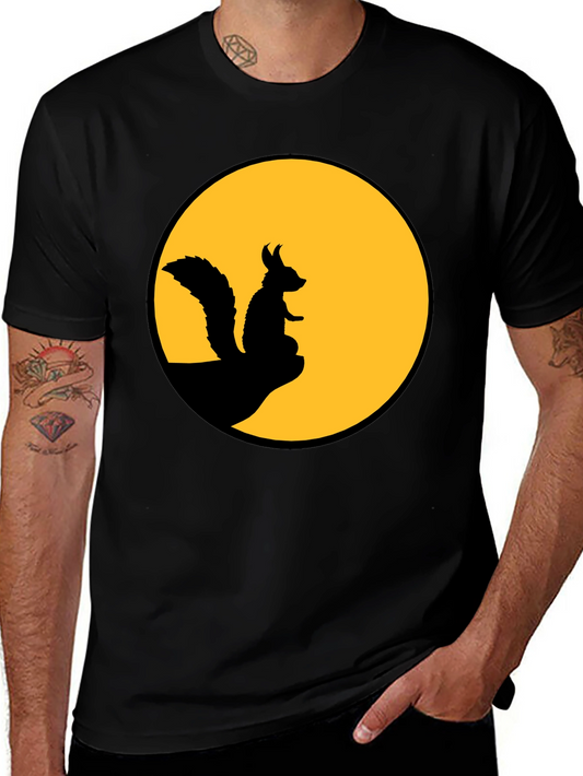 Squirrel Silhouette T-Shirt - Moon Graphic Tee