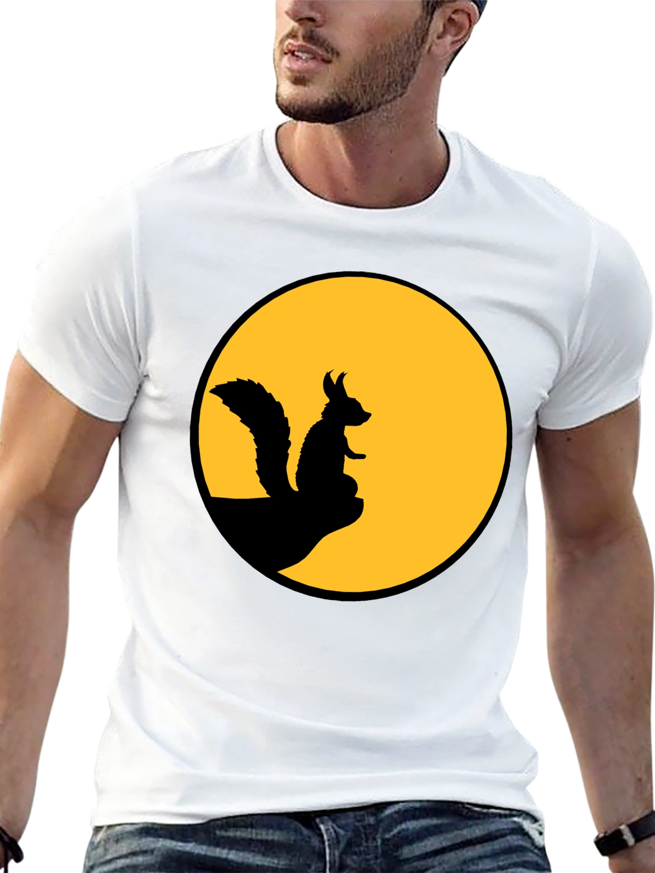 Squirrel Silhouette T-Shirt - Moon Graphic Tee