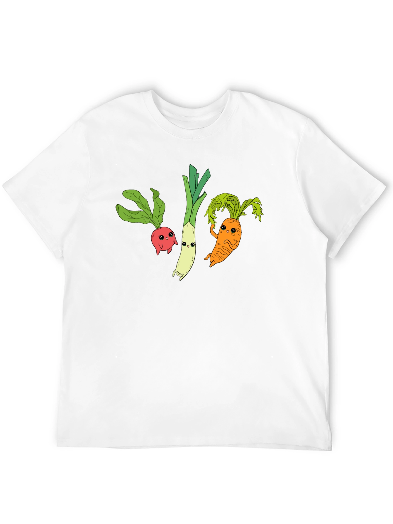 Veggie Cartoon Graphic Black T-Shirt