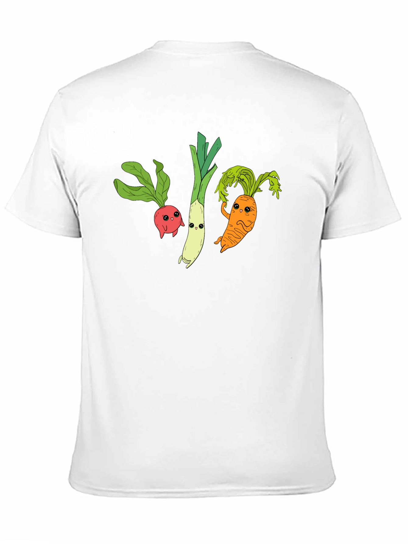 Veggie Cartoon Graphic Black T-Shirt