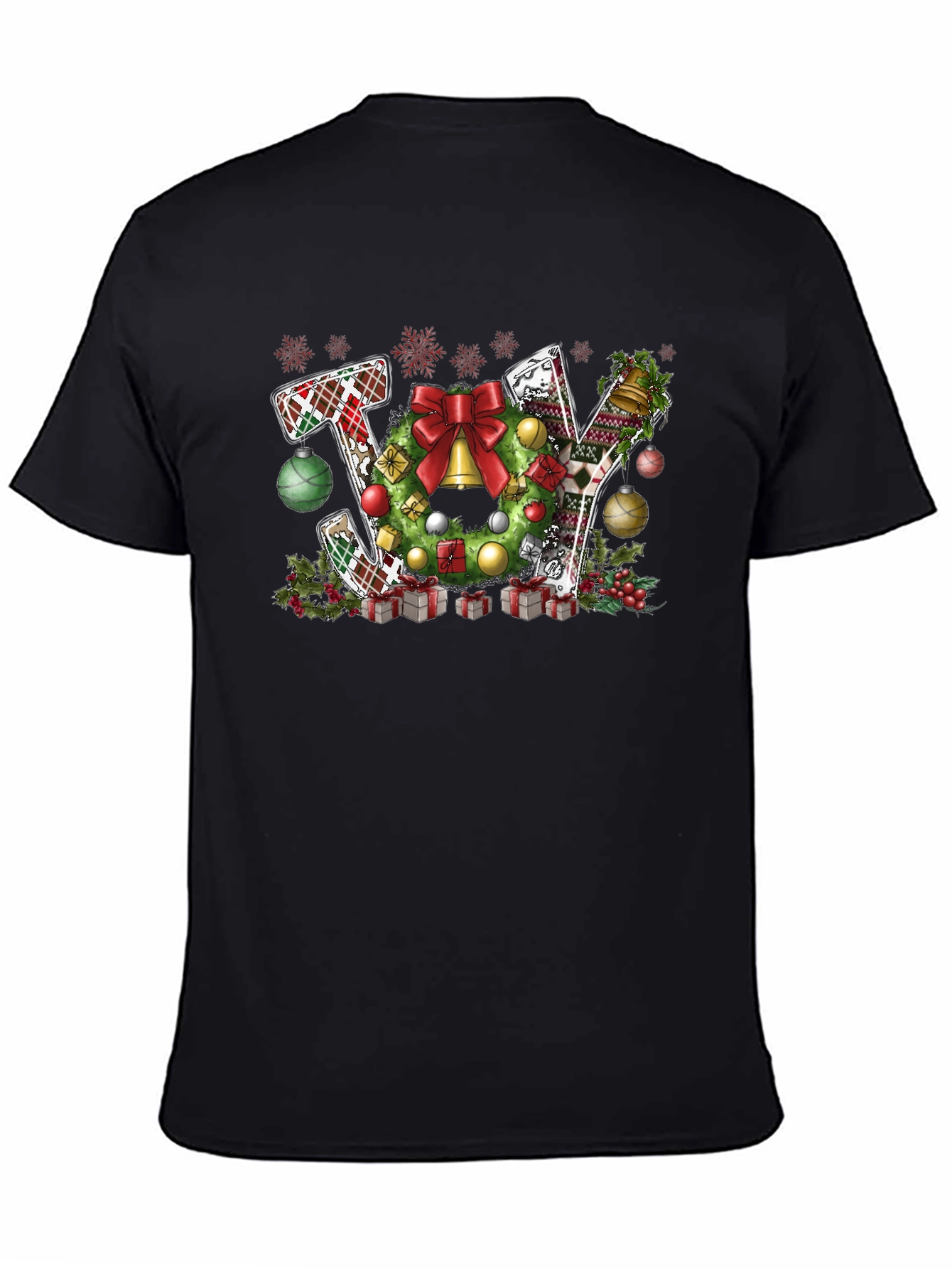 Christmas JOY T-Shirt Festive Wreath Design