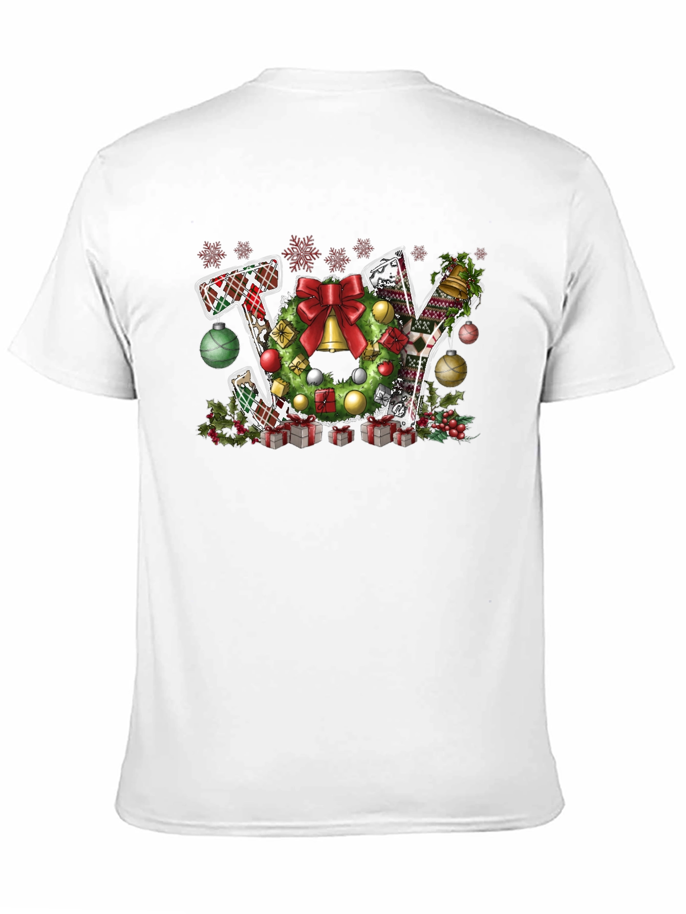 Christmas JOY T-Shirt Festive Wreath Design