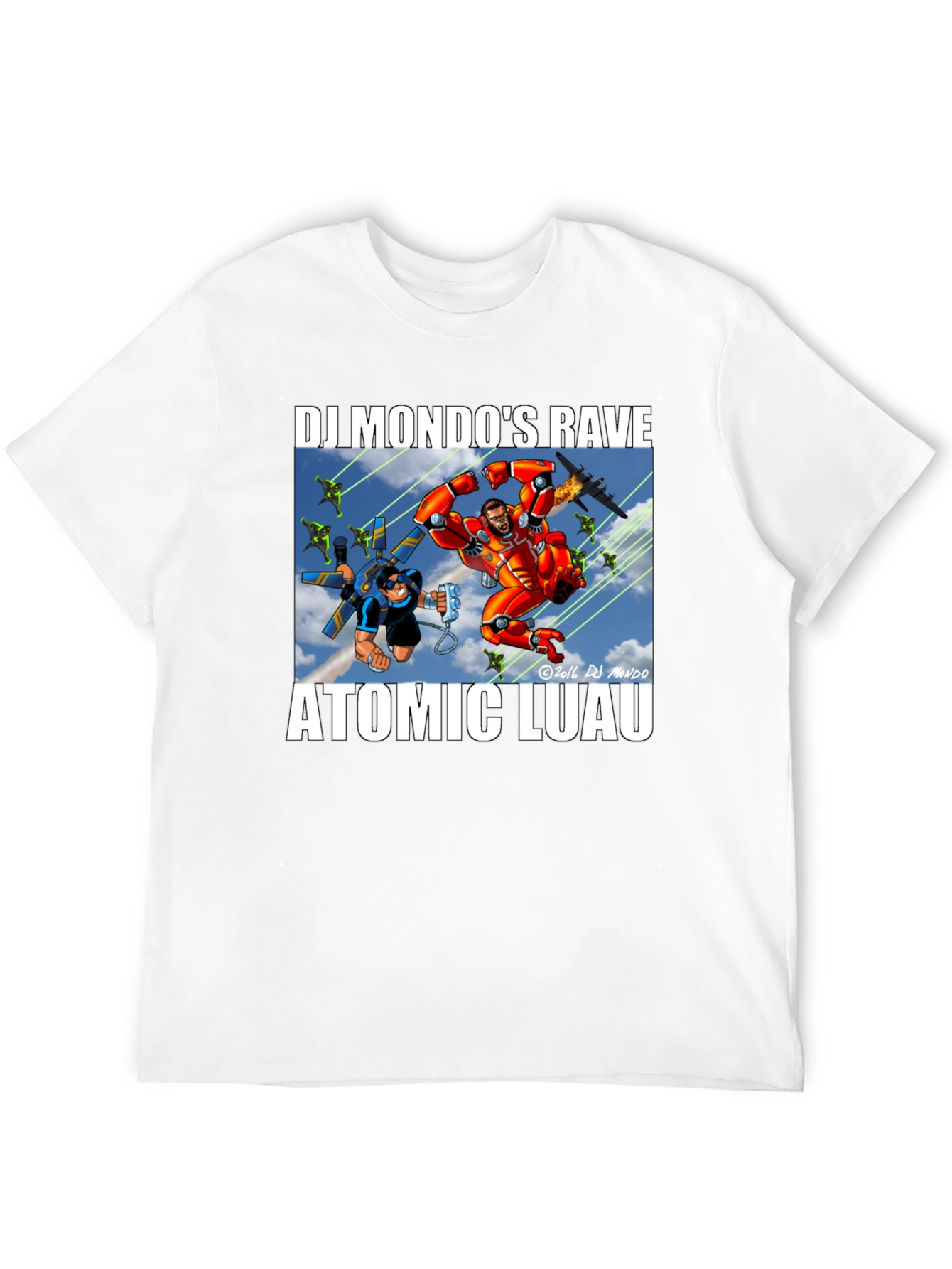 DJ Mondos Rave Atomic Luau Black T-Shirt