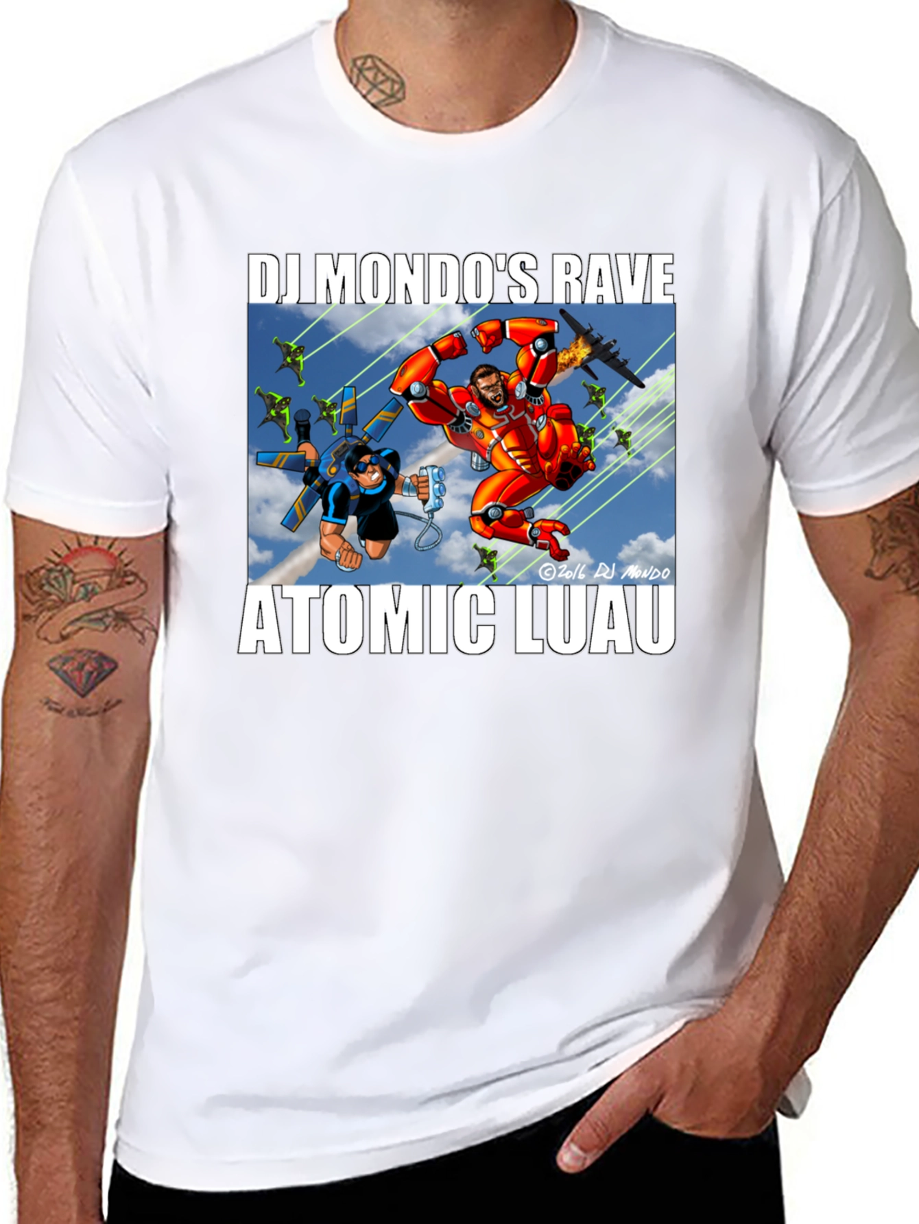 DJ Mondos Rave Atomic Luau Black T-Shirt