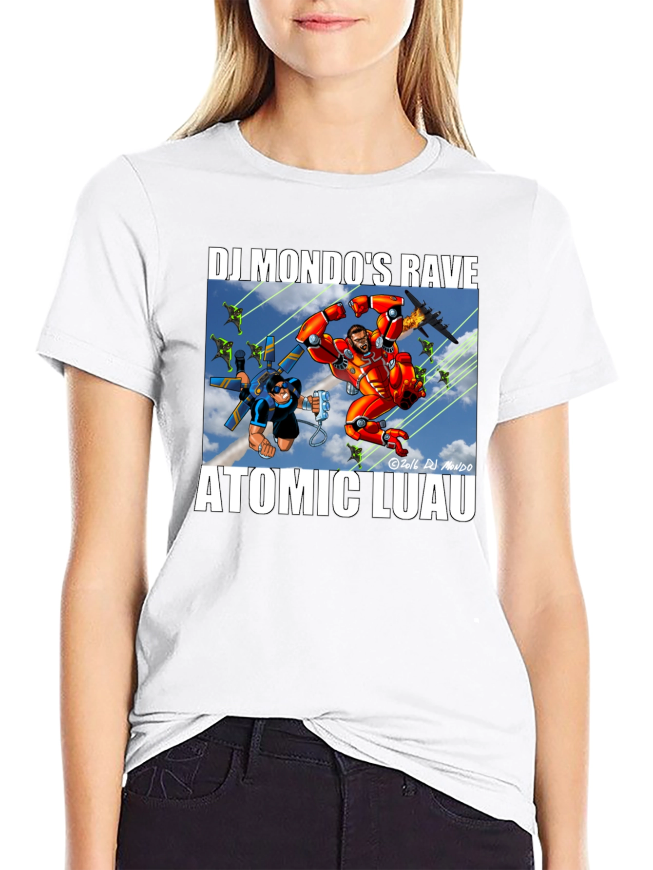 DJ Mondos Rave Atomic Luau Black T-Shirt