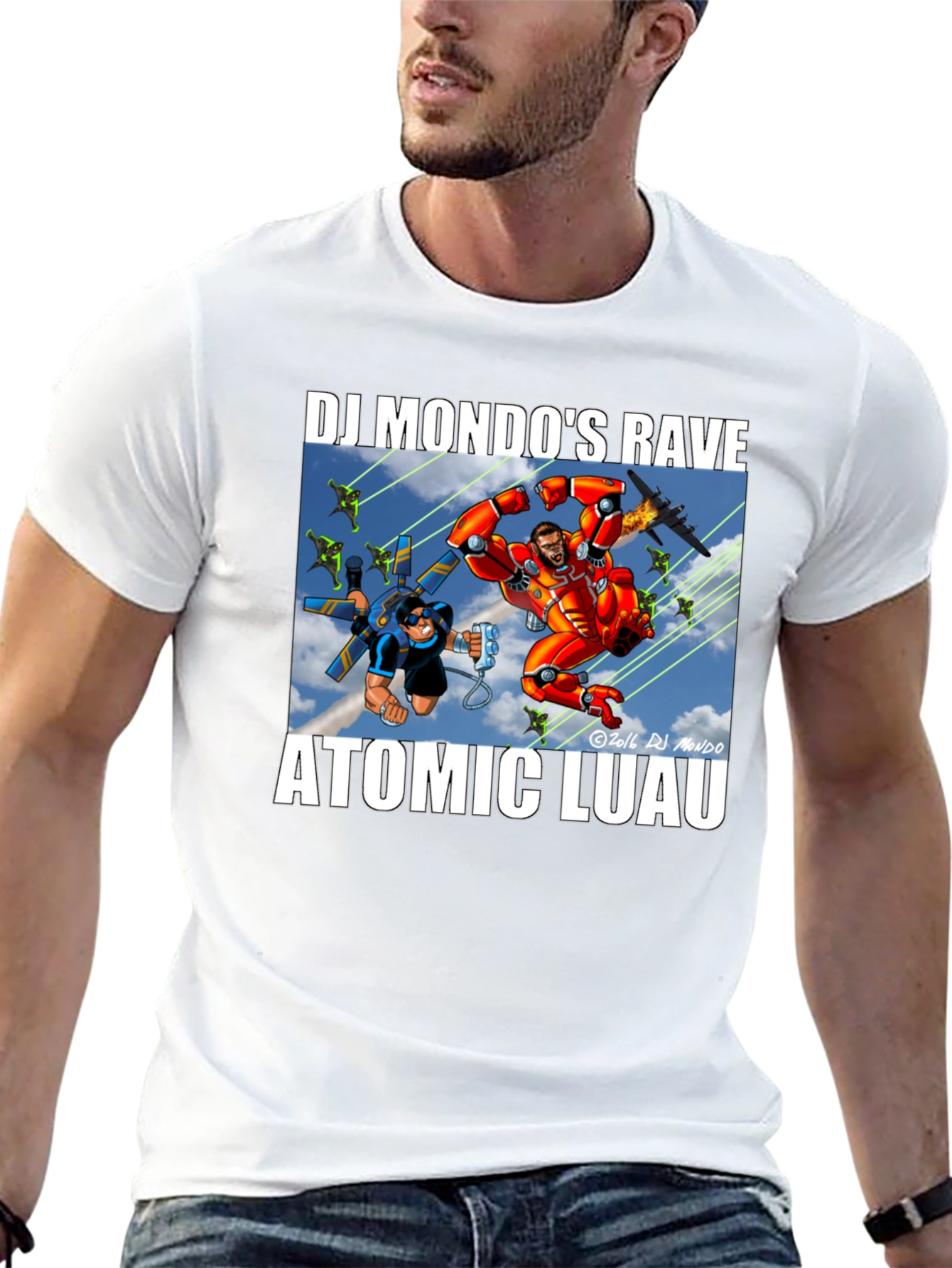 DJ Mondos Rave Atomic Luau Black T-Shirt