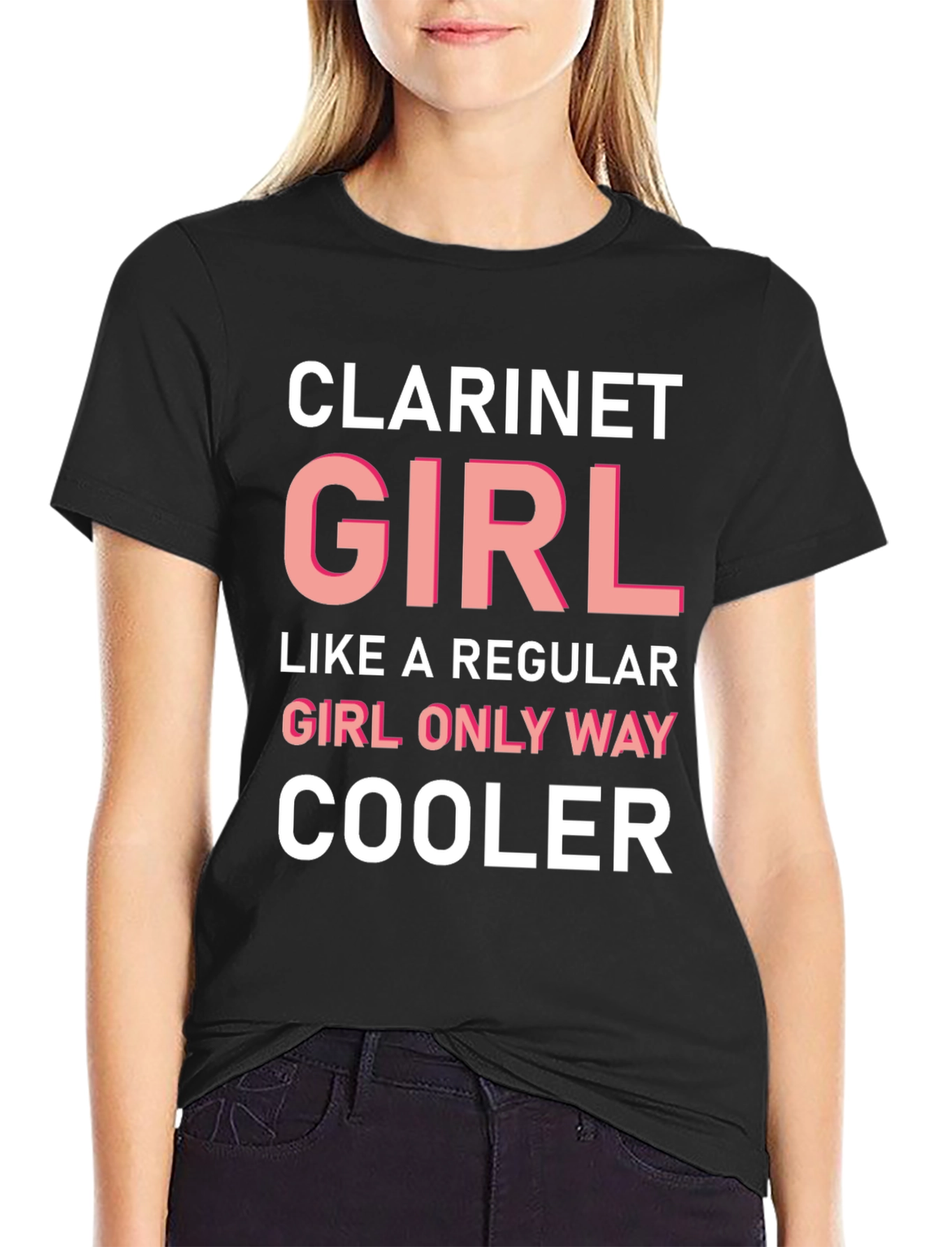 Clarinet Girl T-Shirt - Cool Music Tee