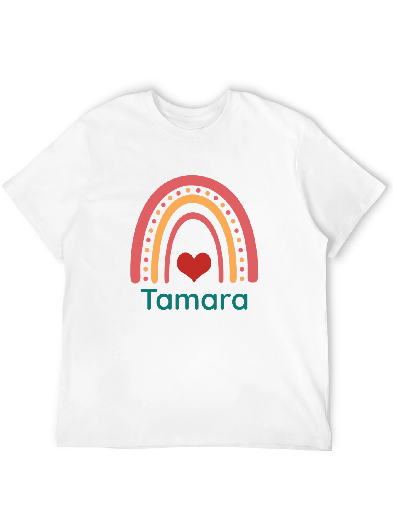 Personalized Rainbow Heart Tamara T-Shirt