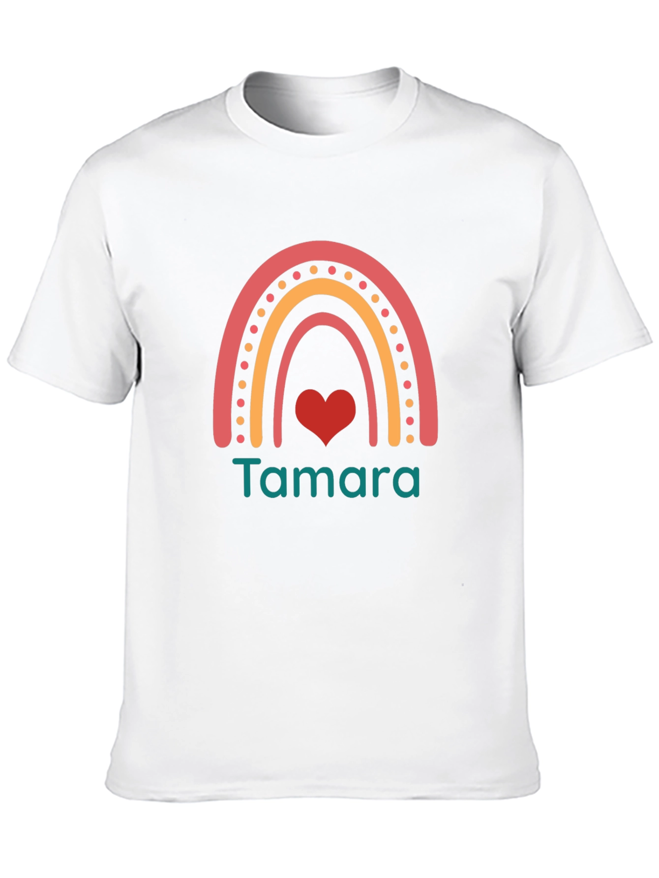 Personalized Rainbow Heart Tamara T-Shirt