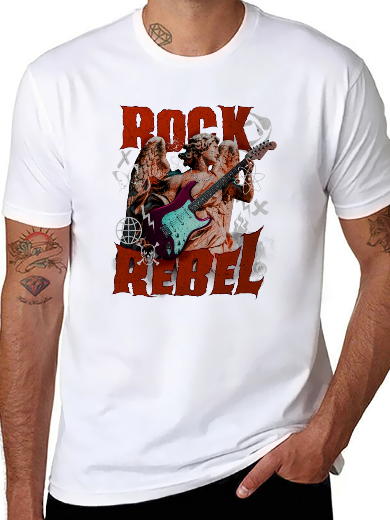 Rock Rebel Graphic Tee - Angel Guitarist