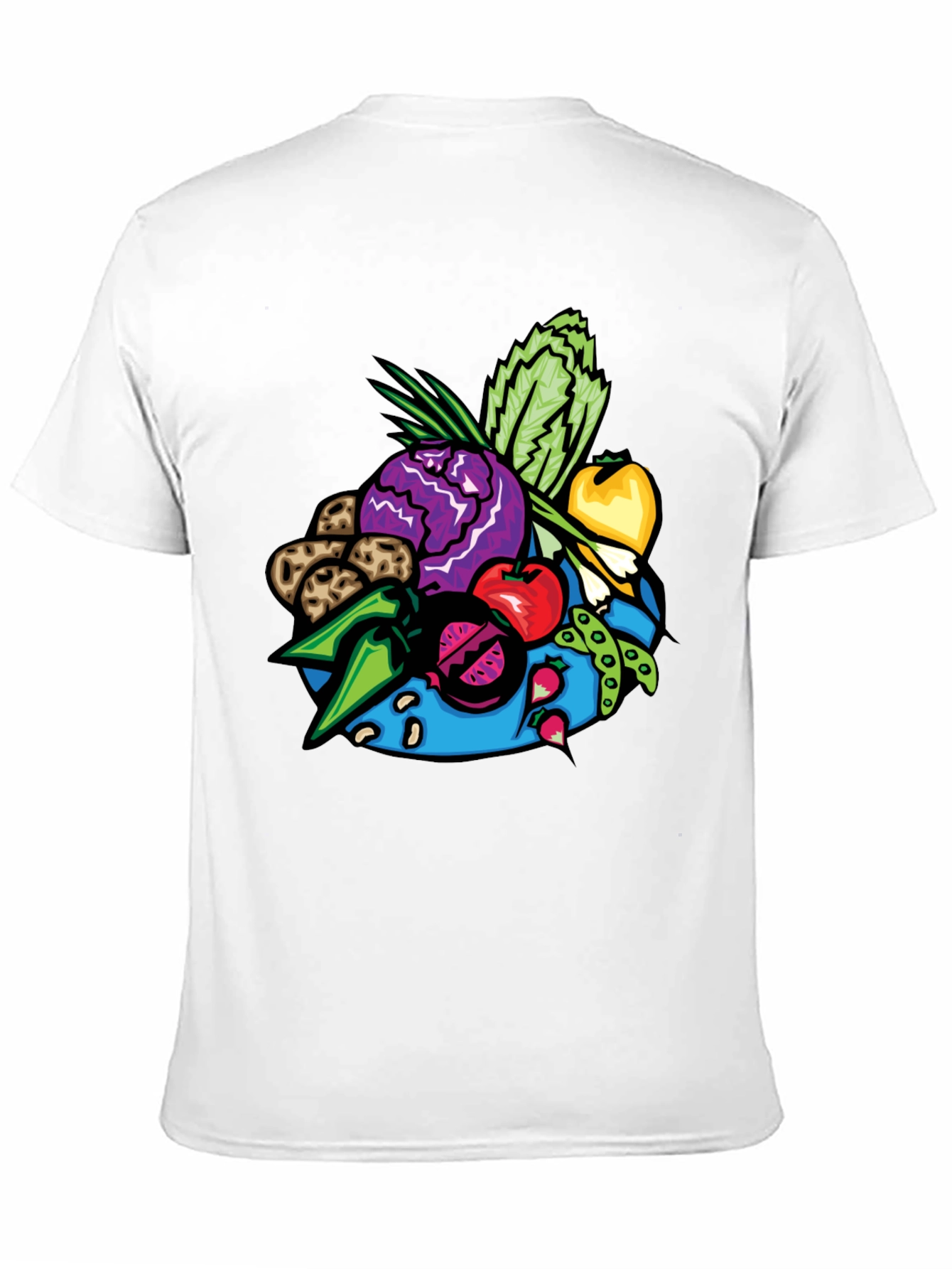 Vibrant Vegetable Patch Graphic Tee - Black
