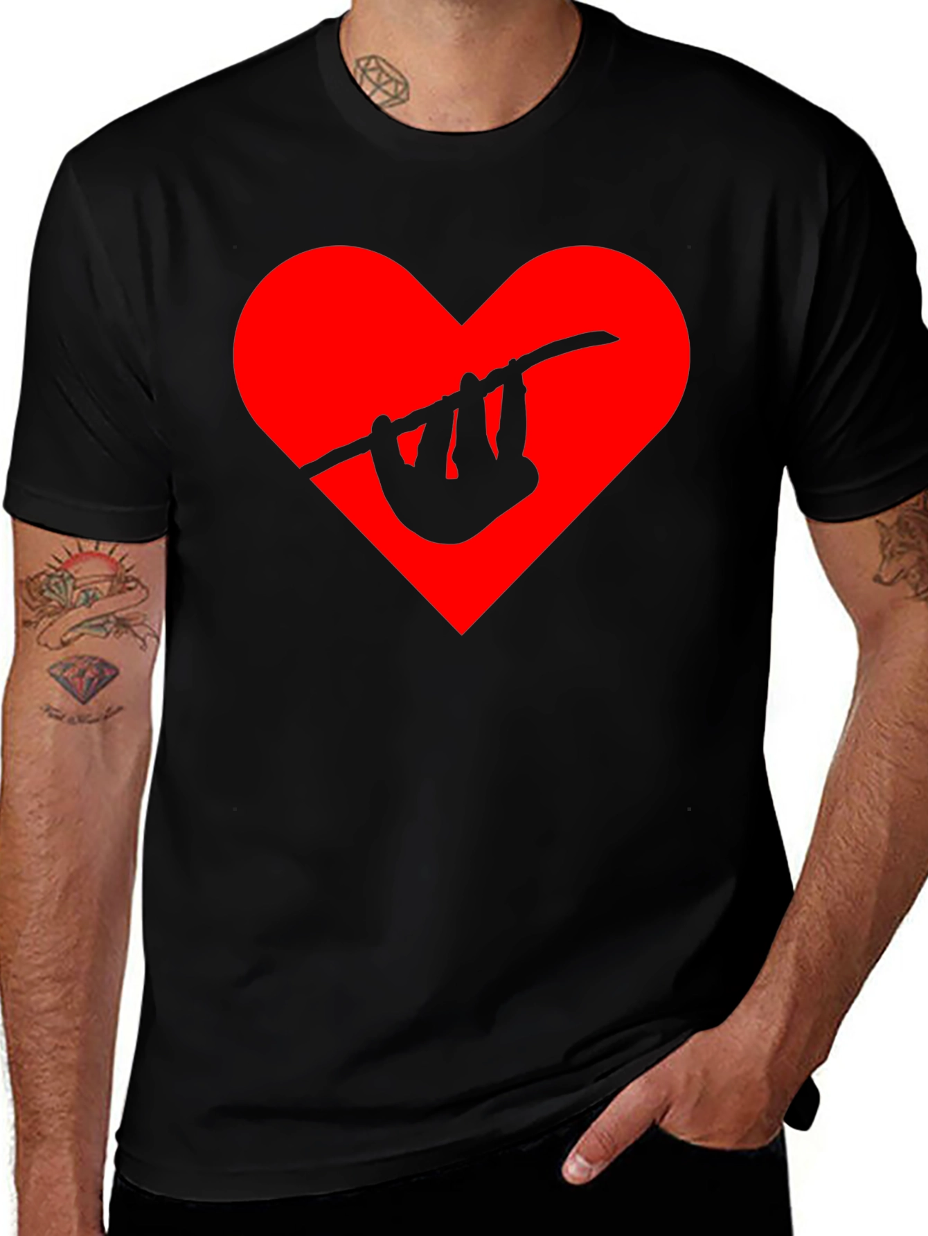 Sloth Heart Graphic Tee - Hang in There!