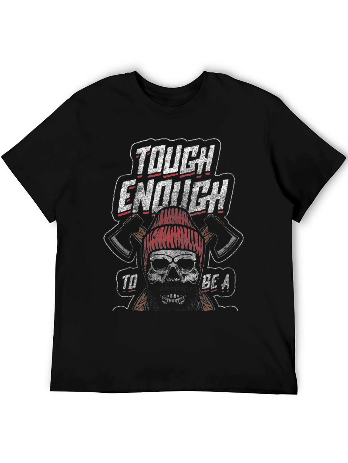 Tough Enough Lumberjack Skull Graphic Tee