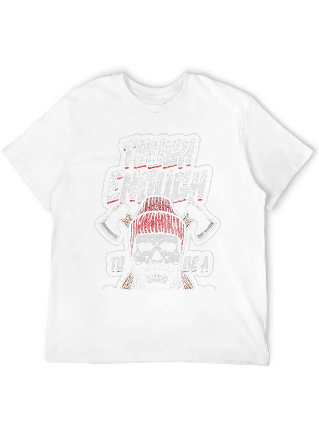Tough Enough Lumberjack Skull Graphic Tee