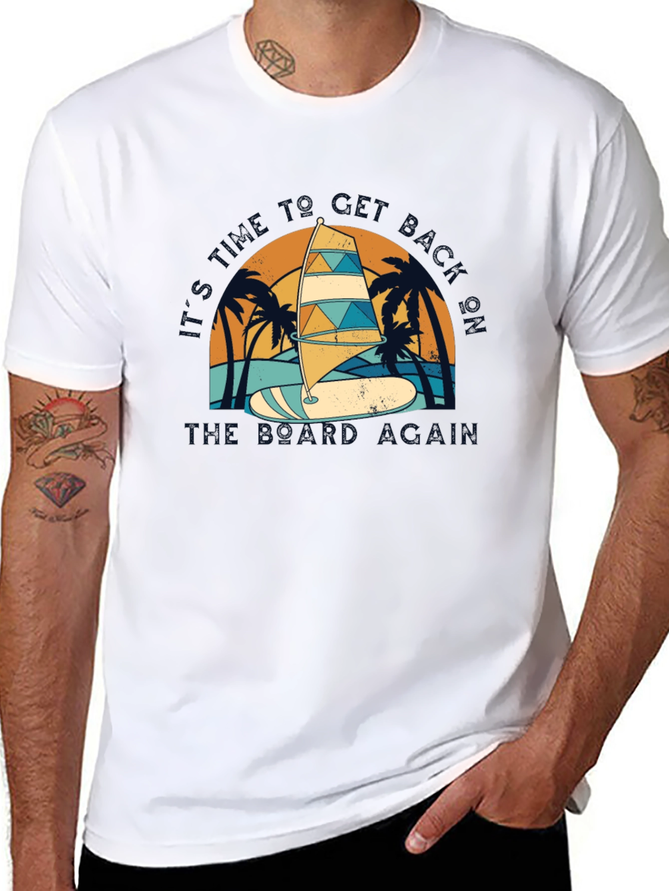 Windsurfing Graphic T-Shirt - Get Back On The Board!