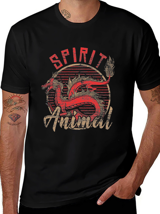 Spirit Animal Graphic T-Shirt - Dragon Design