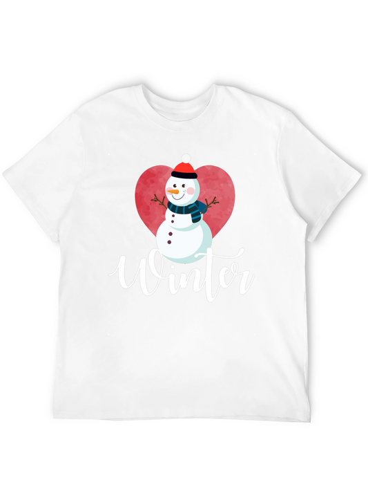 Winter Snowman Heart T-Shirt