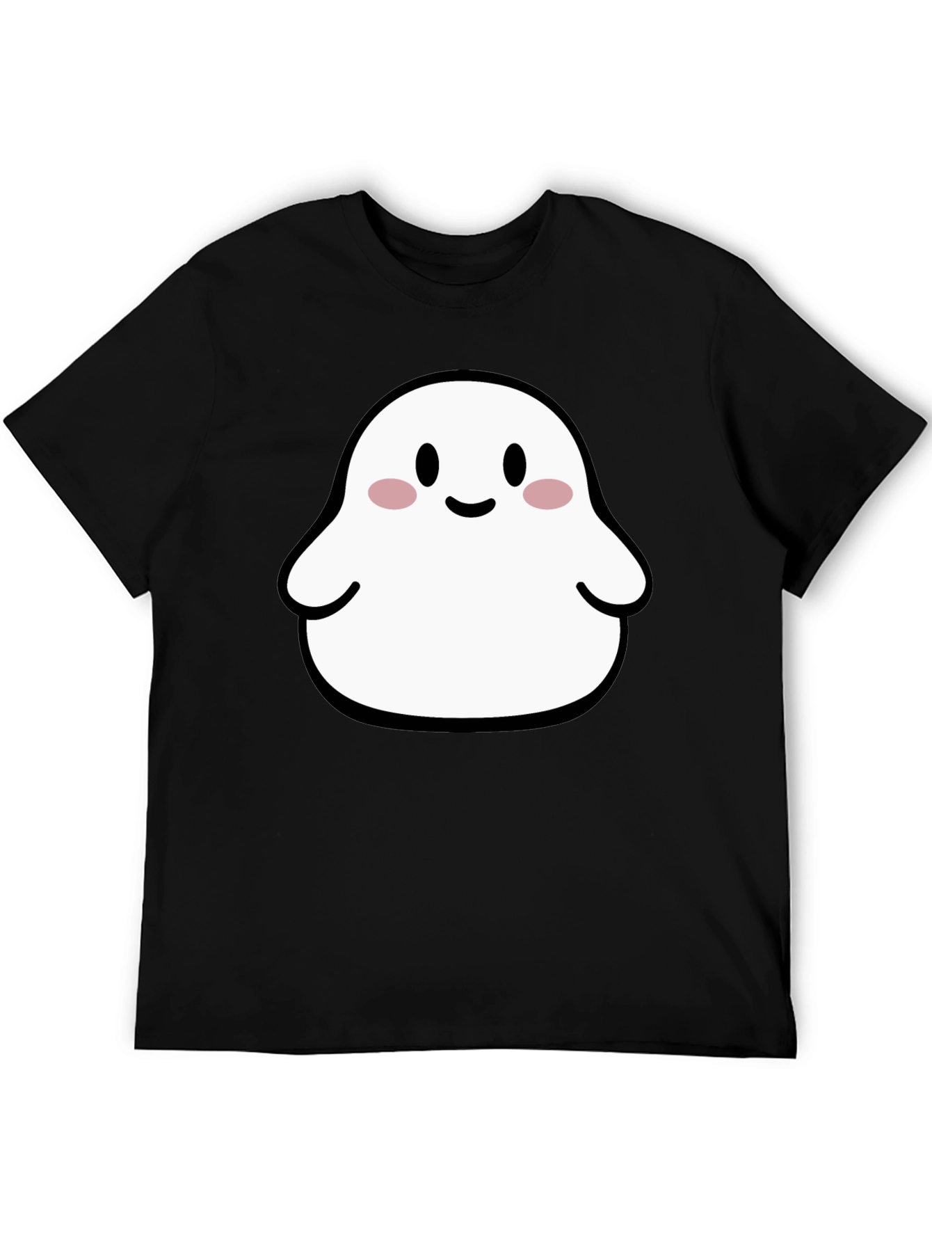 Cute Ghost Graphic Tee - Black Halloween T-Shirt