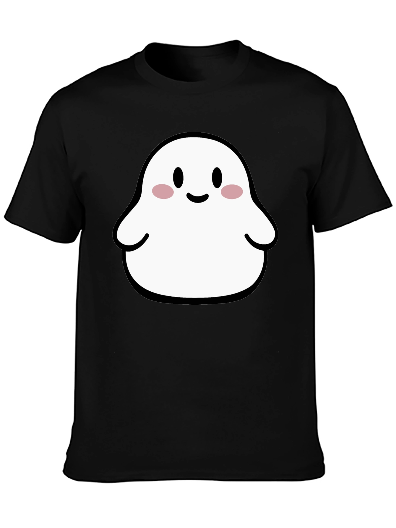 Cute Ghost Graphic Tee - Black Halloween T-Shirt