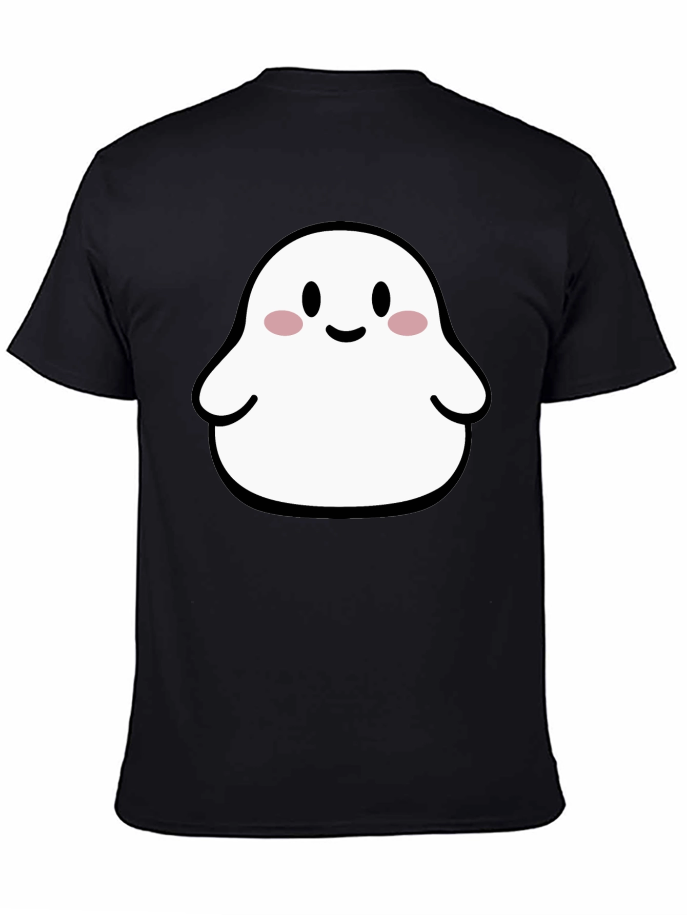 Cute Ghost Graphic Tee - Black Halloween T-Shirt