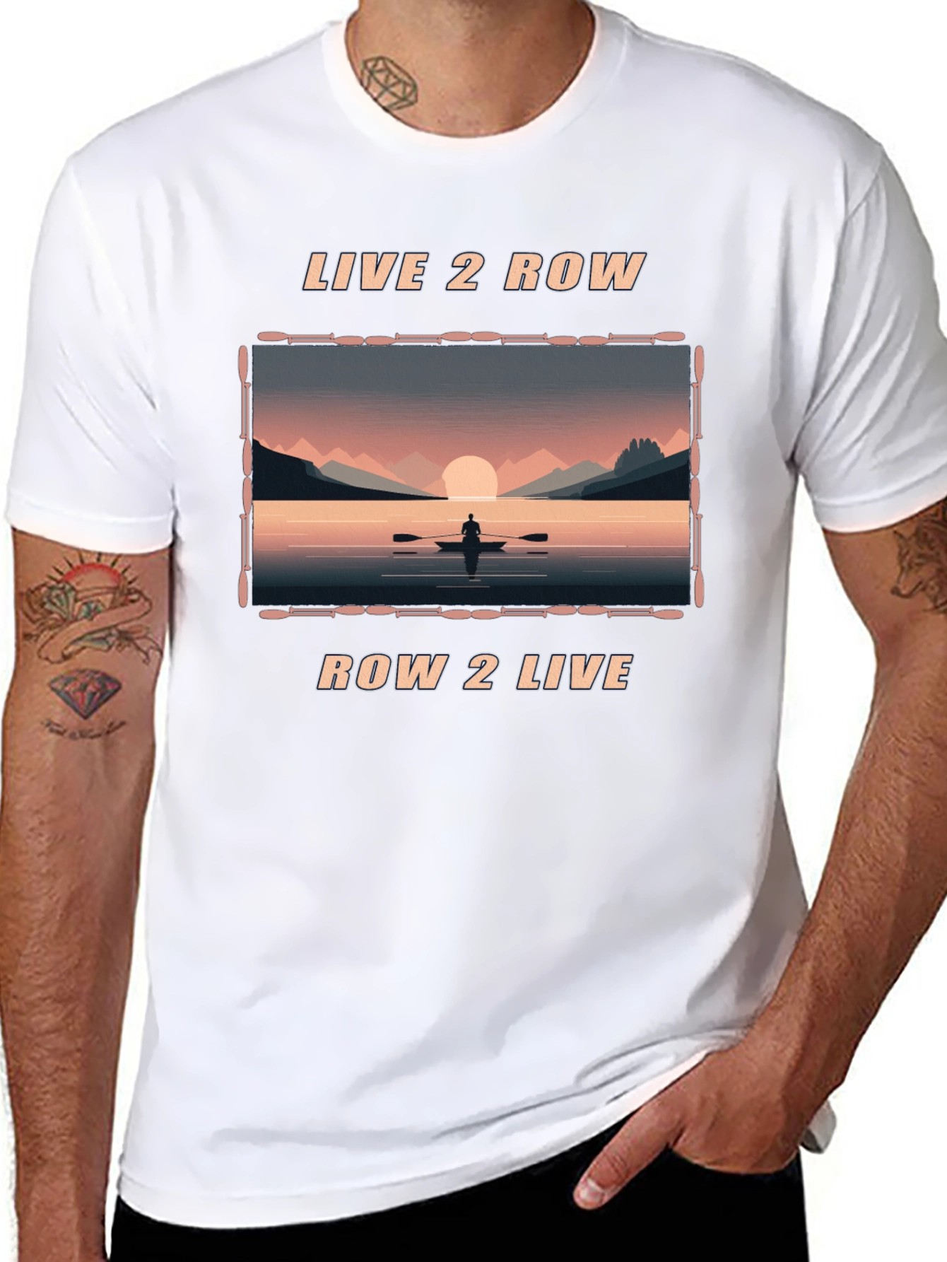 Live 2 Row T-Shirt - Nature Scenery Tee