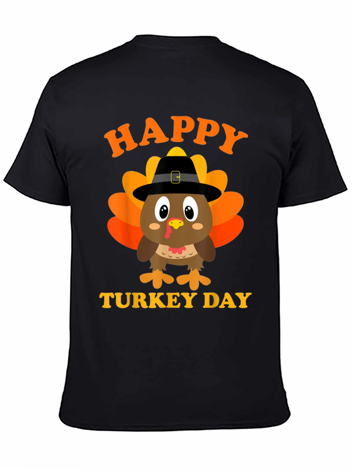Happy Turkey Day T-Shirt Thanksgiving Black
