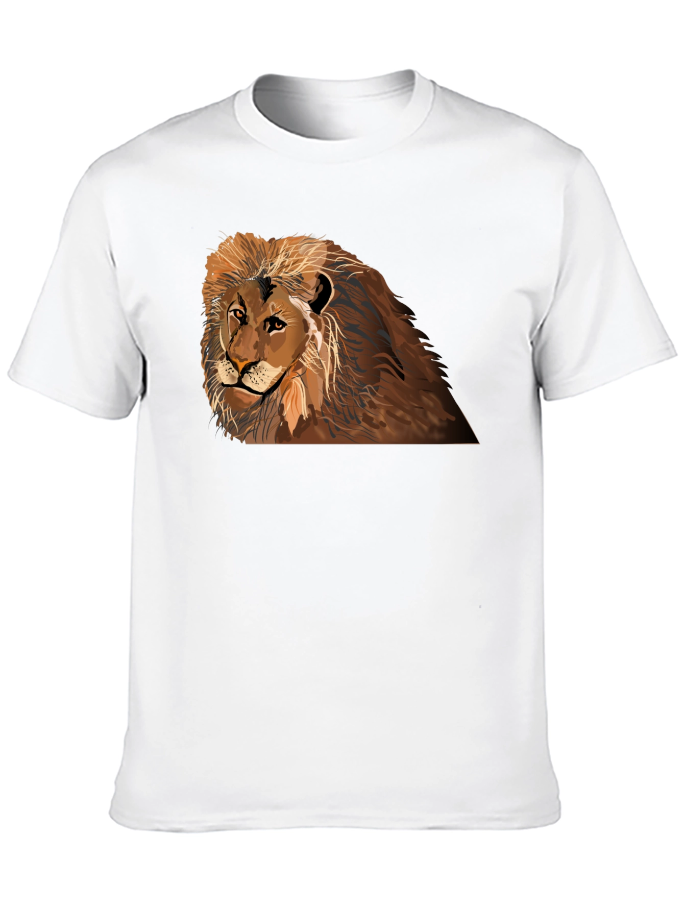 Lion Graphic T-Shirt - Black Crew Neck Tee