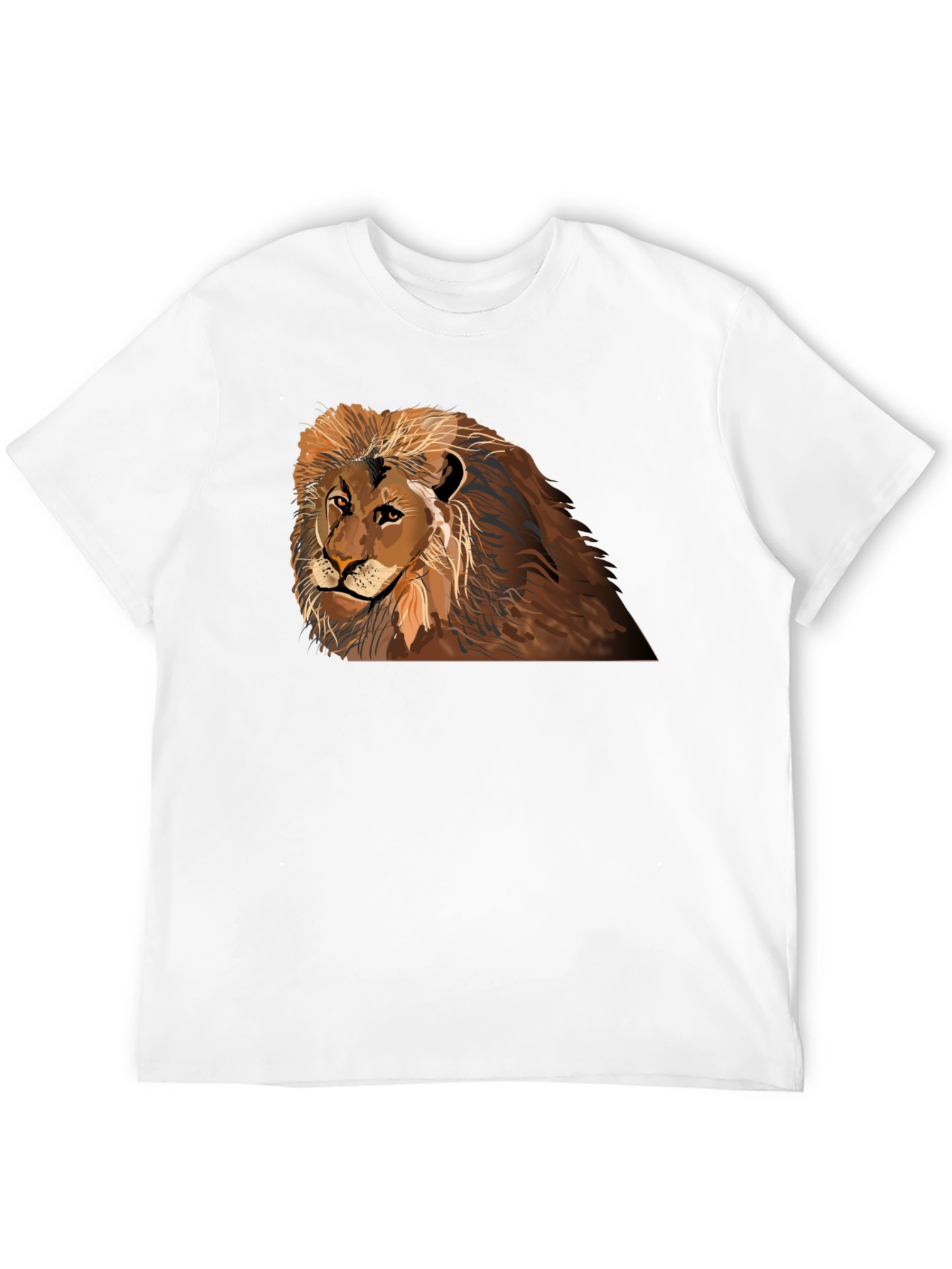 Lion Graphic T-Shirt - Black Crew Neck Tee