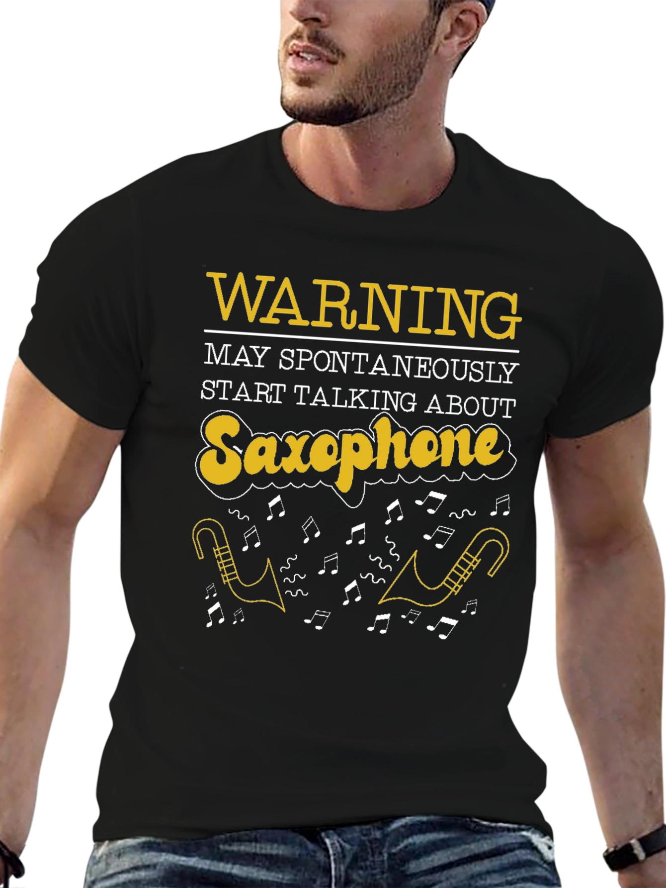 Saxophone T-Shirt: Warning May Spontaneously Talk