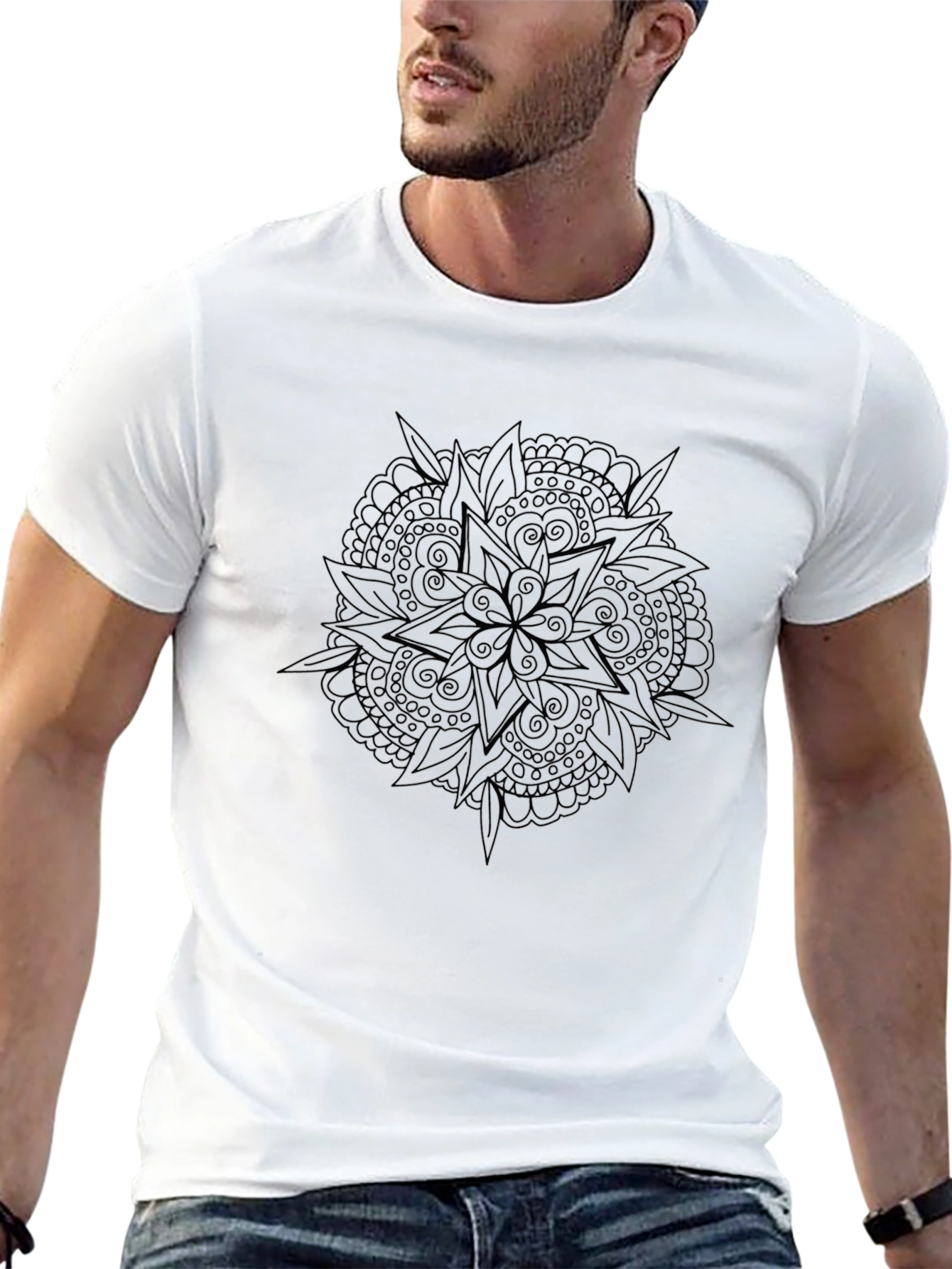 Mens Black Graphic Tee - Stylish Casual Comfort