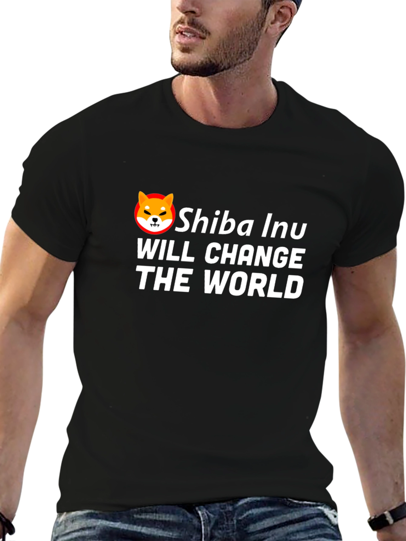 Shiba Inu Will Change The World Black T-Shirt