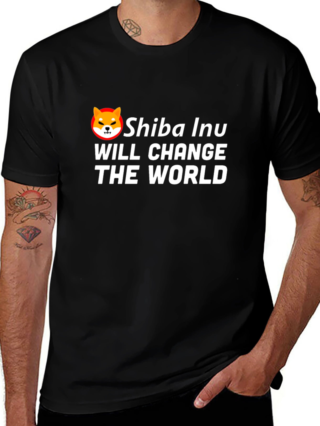 Shiba Inu Will Change The World Black T-Shirt