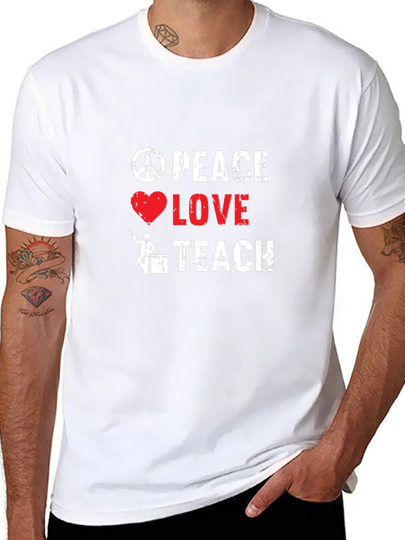 Peace Love Teach Graphic T-Shirt