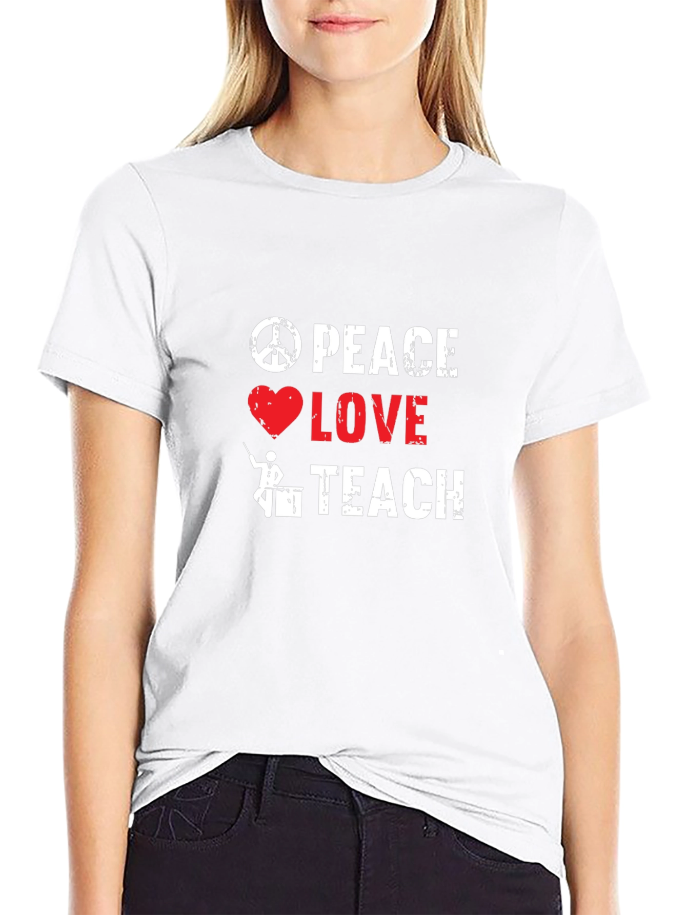 Peace Love Teach Graphic T-Shirt